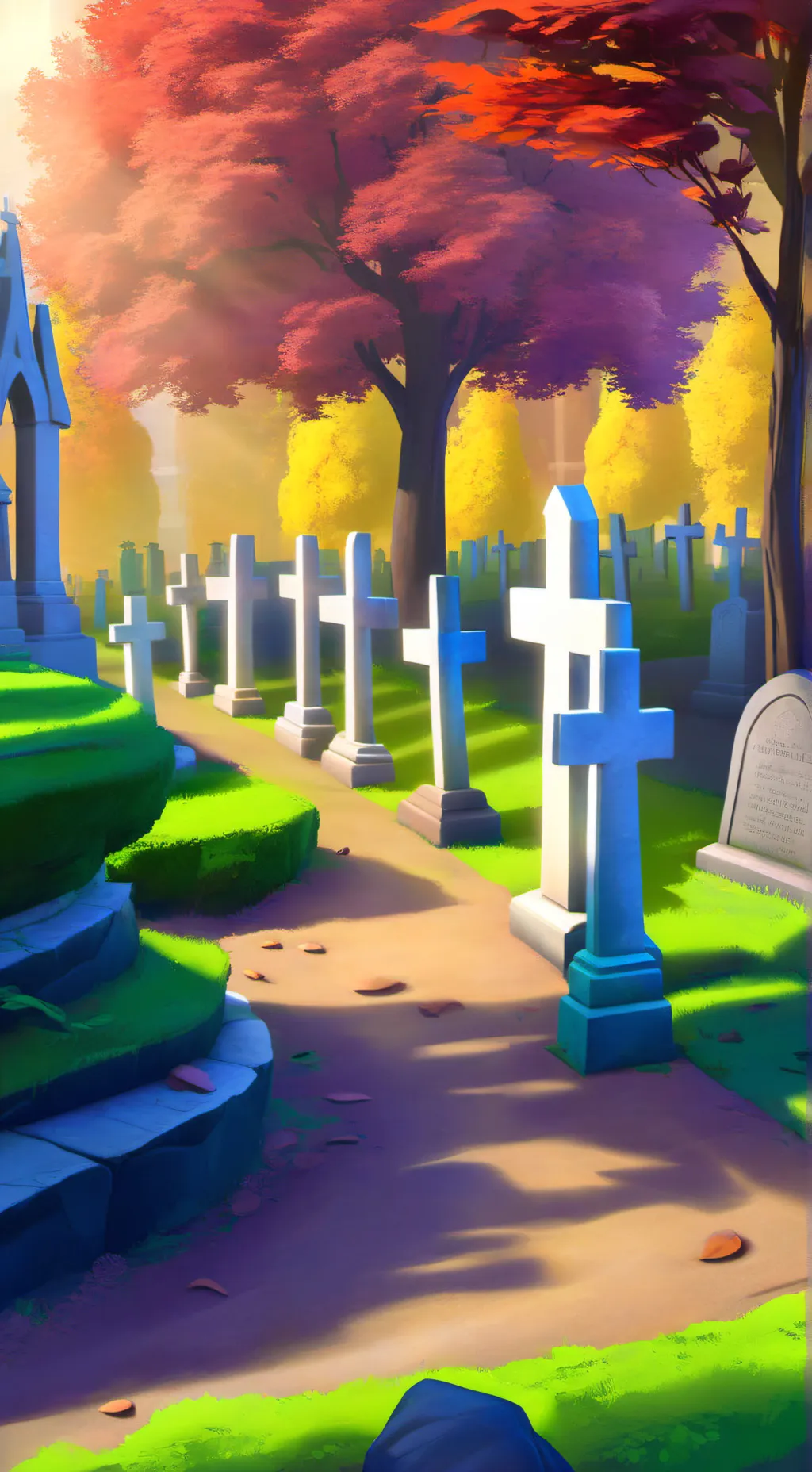ai character: Cemetery  background