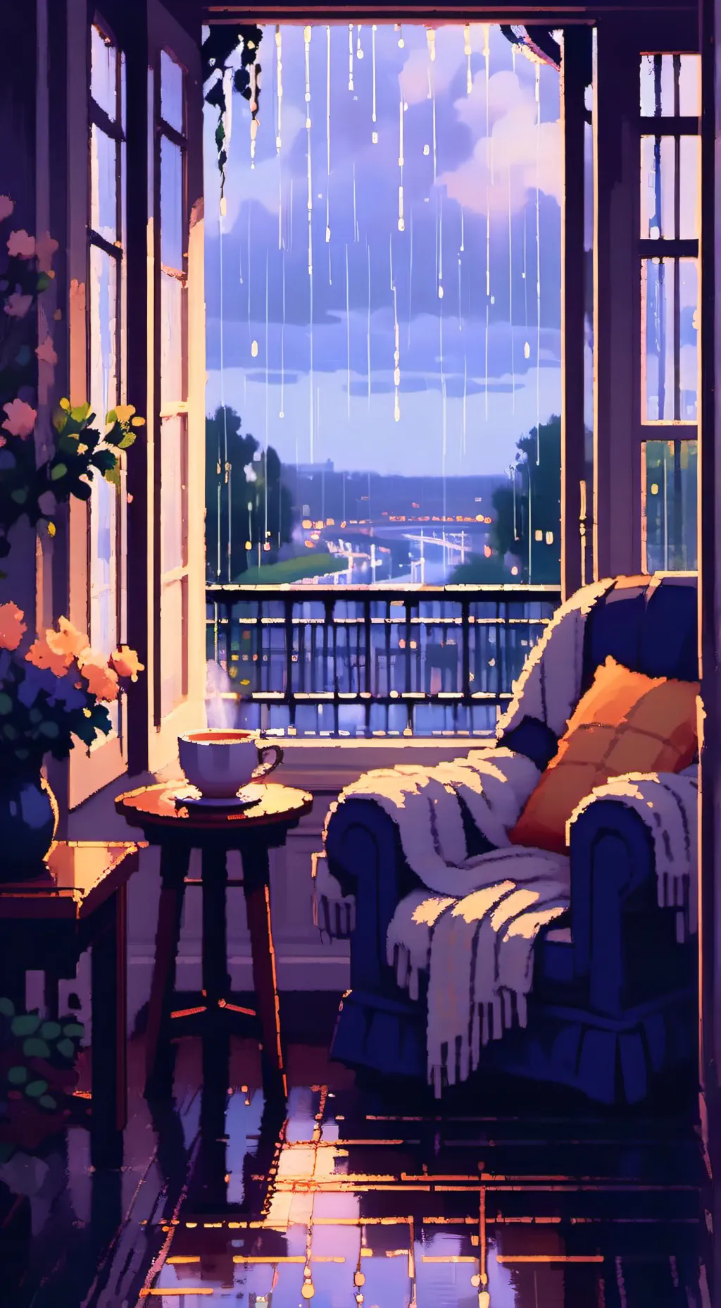 ai character: MHA Rainy Day 🍃🌧 background