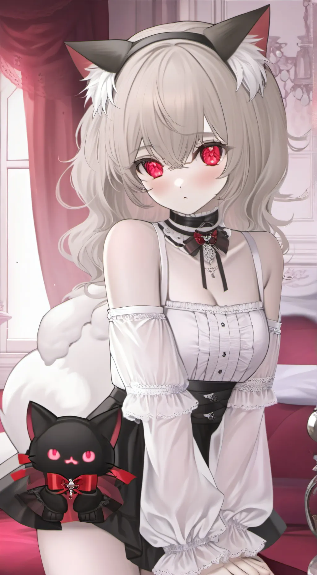 ai character: Vampire catgirl background