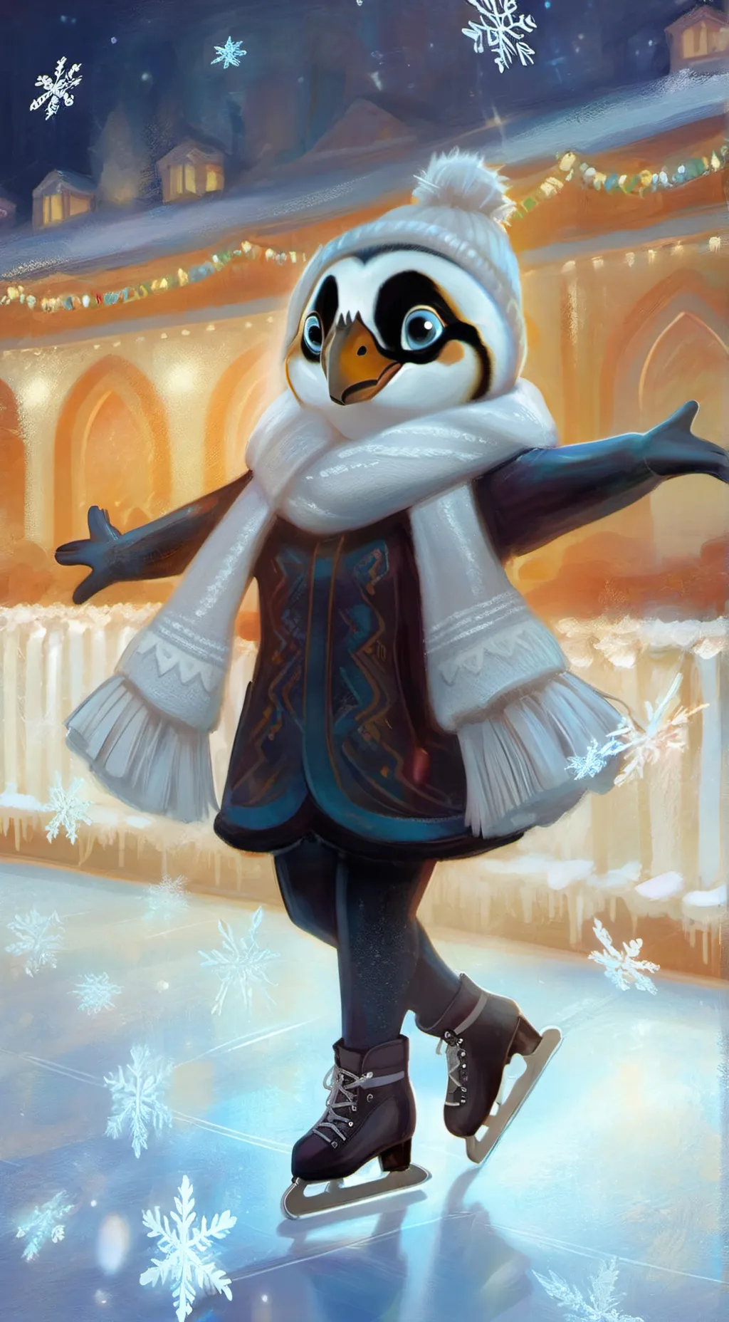 ai character: Penny the Penguin  background