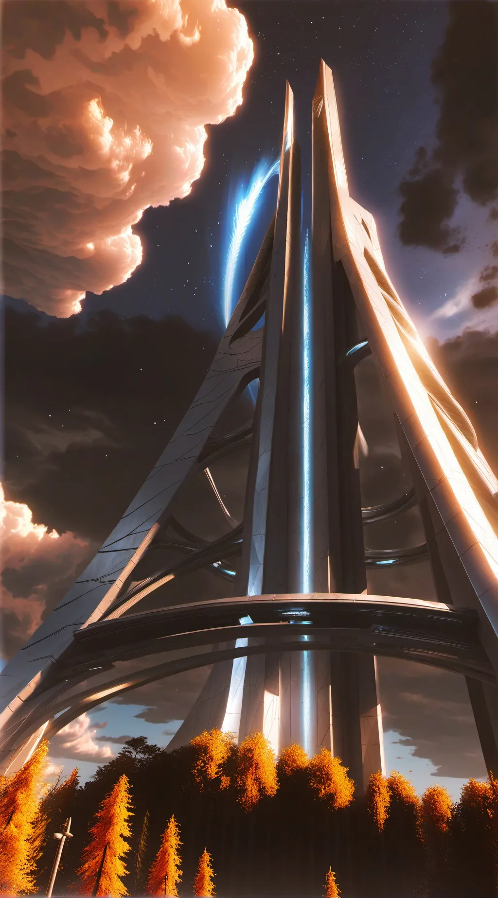 ai character: sky needle background