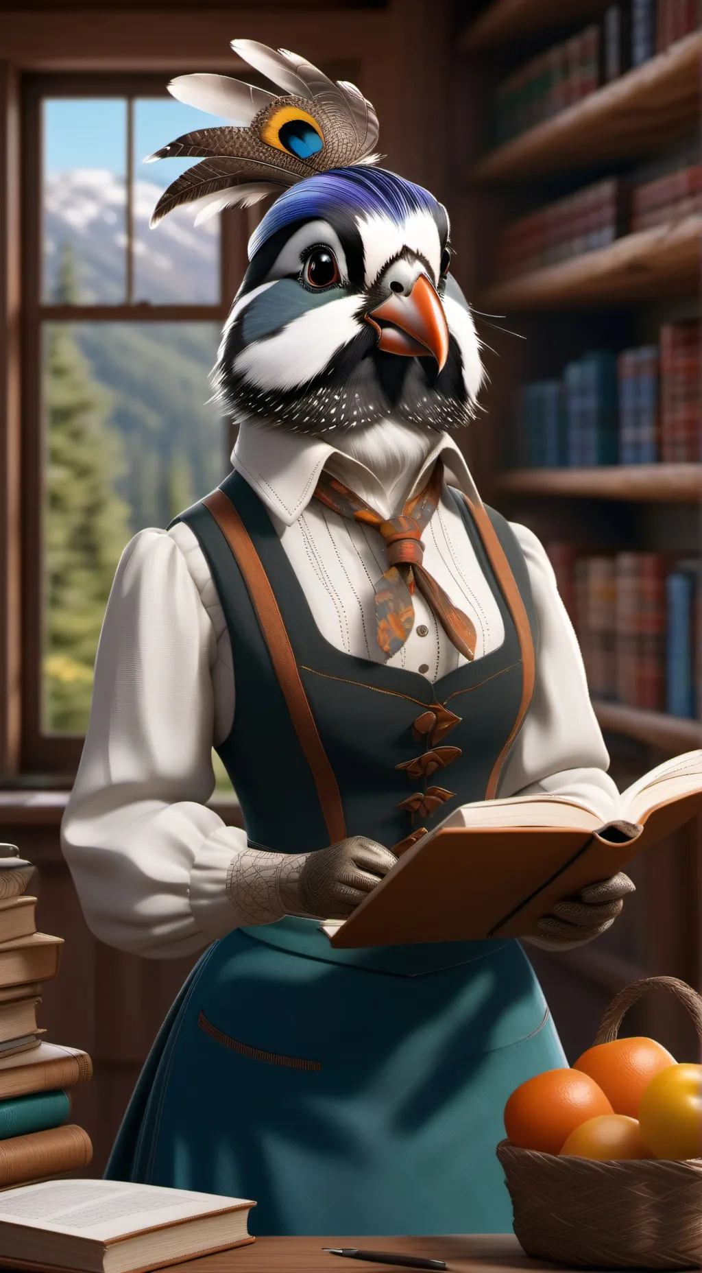 ai character: Queen the Quail background
