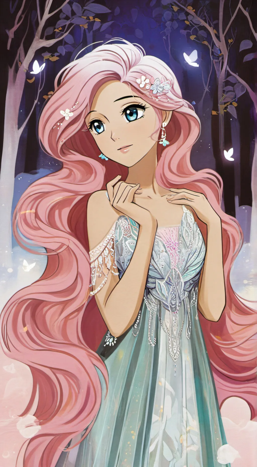 ai character: Fluttershy 🇫🇷🇺🇸 background