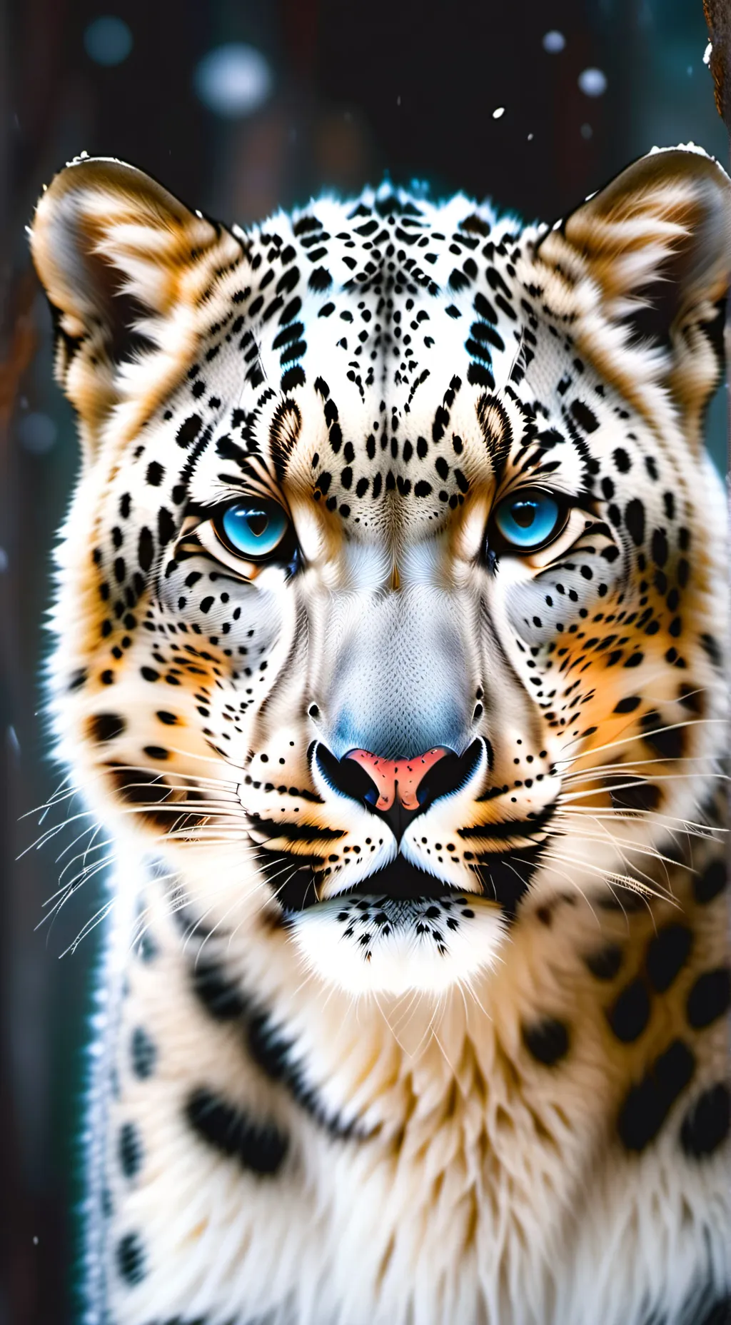 ai character: Snow leopard  background