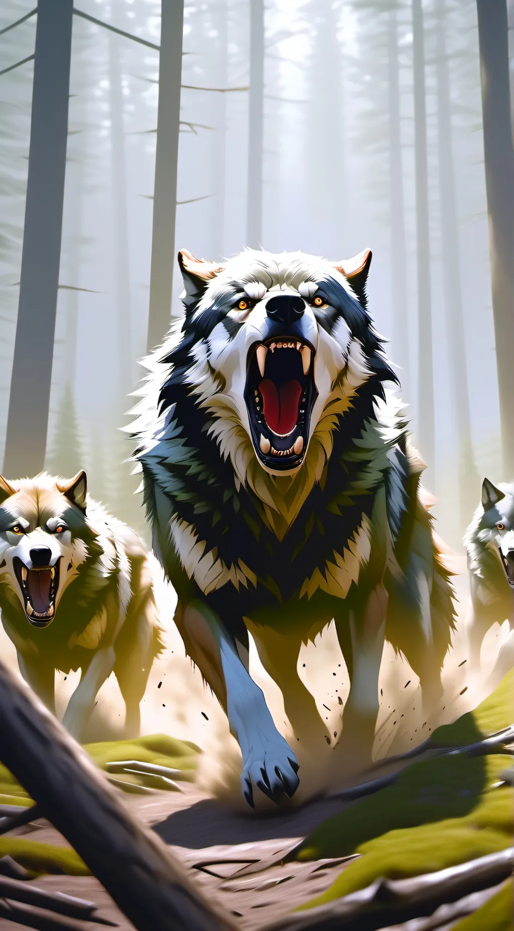 ai character: wolf apocalypse  background