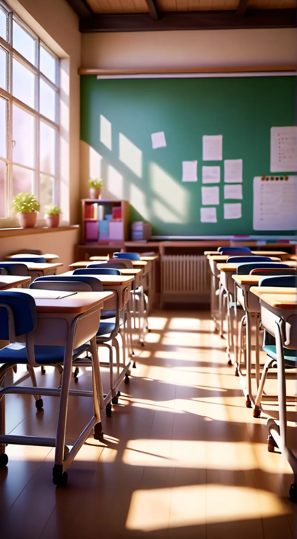 ai character: classroom background