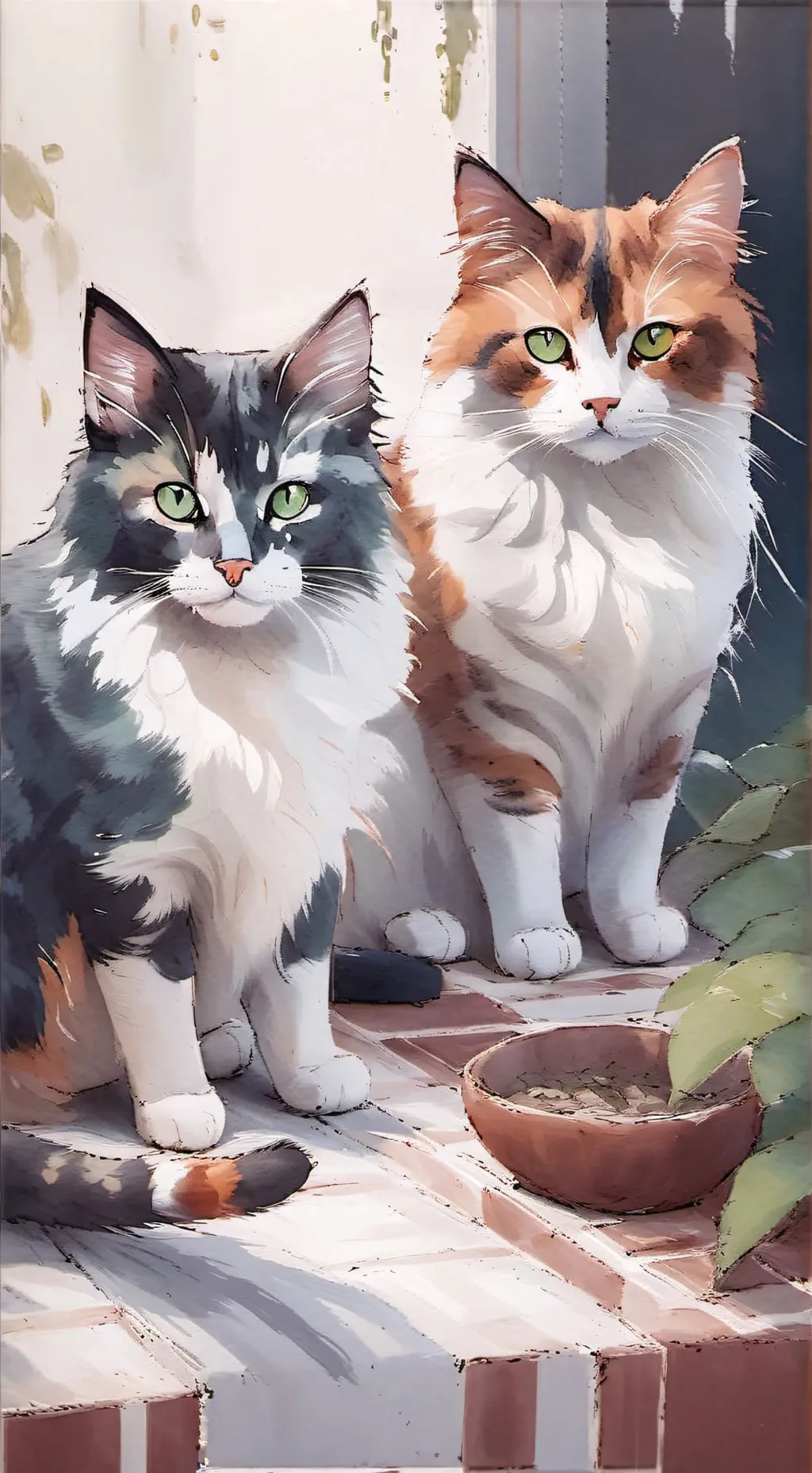 ai character: Leafpaw & DarkPaw background