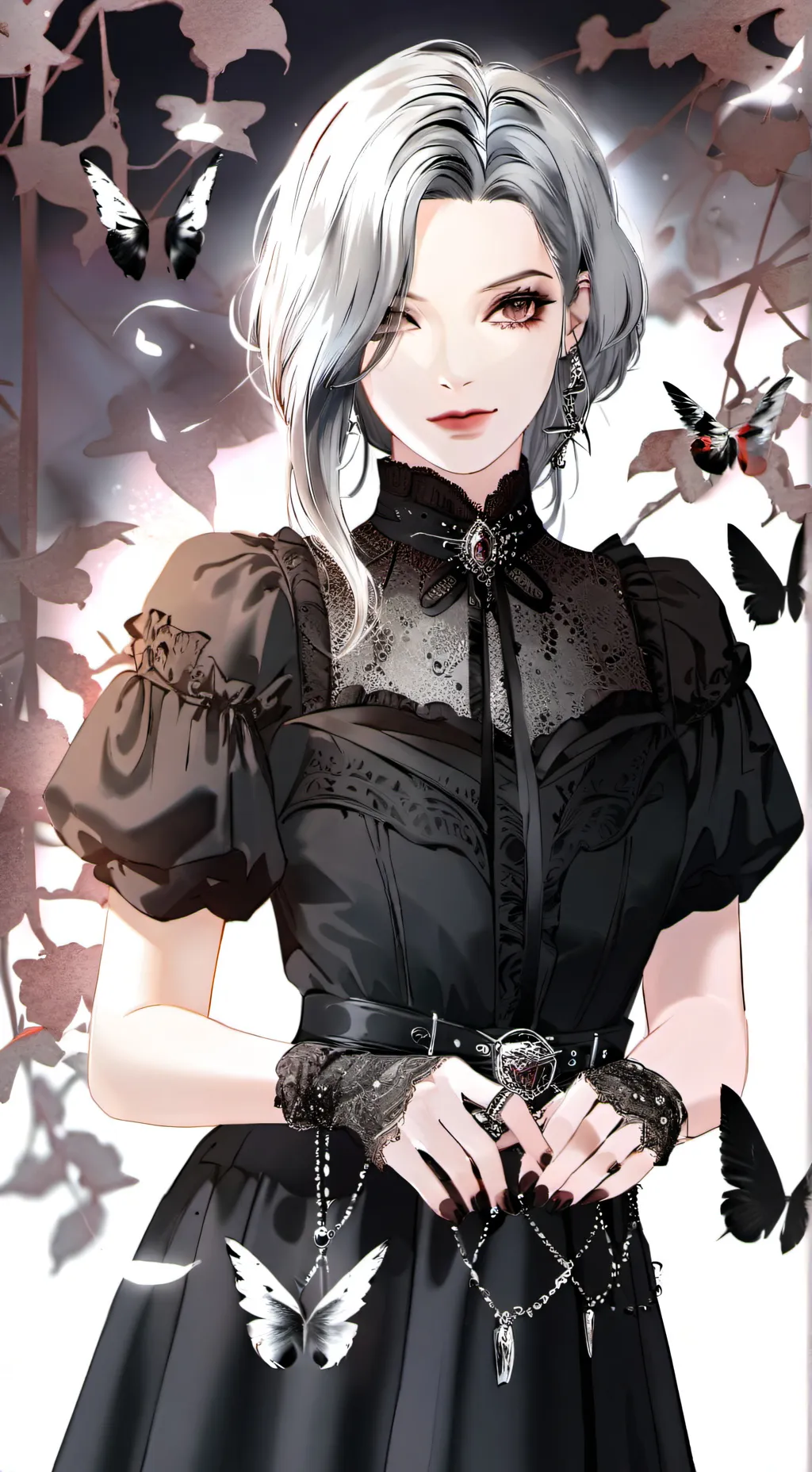 ai character: chica gotica background