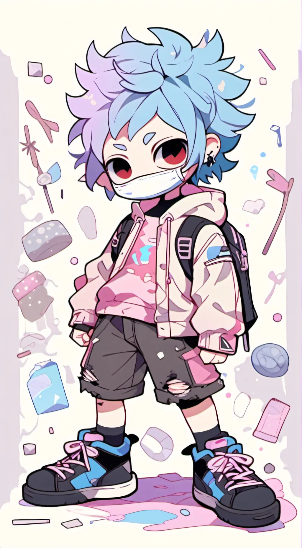 ai character: Sally face background