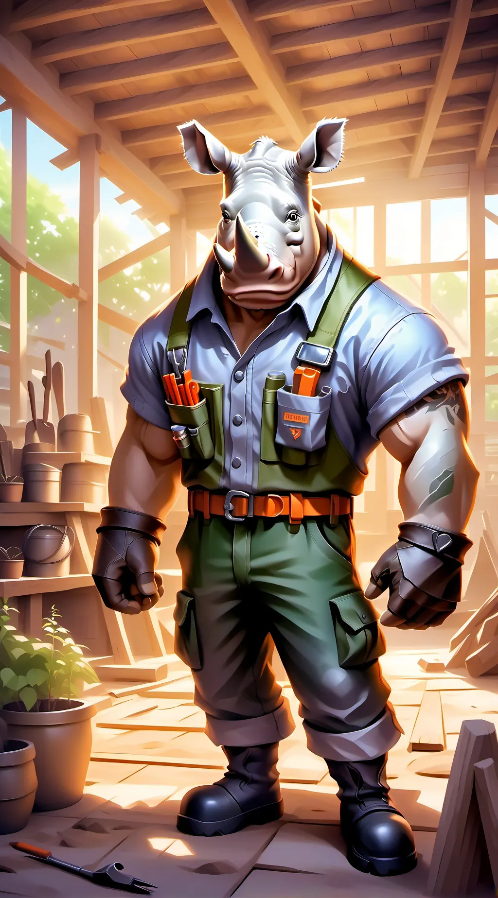 ai character: Robert the Rhino background