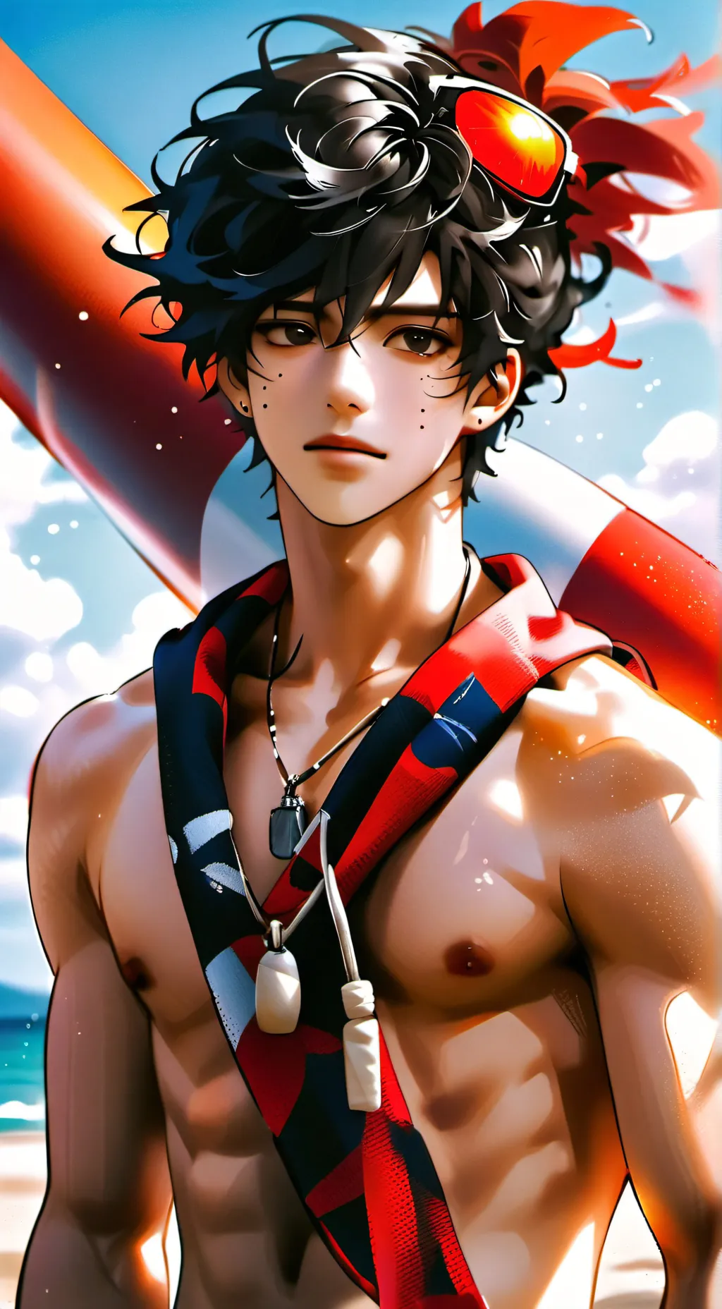 ai character: Hot Lifeguard background