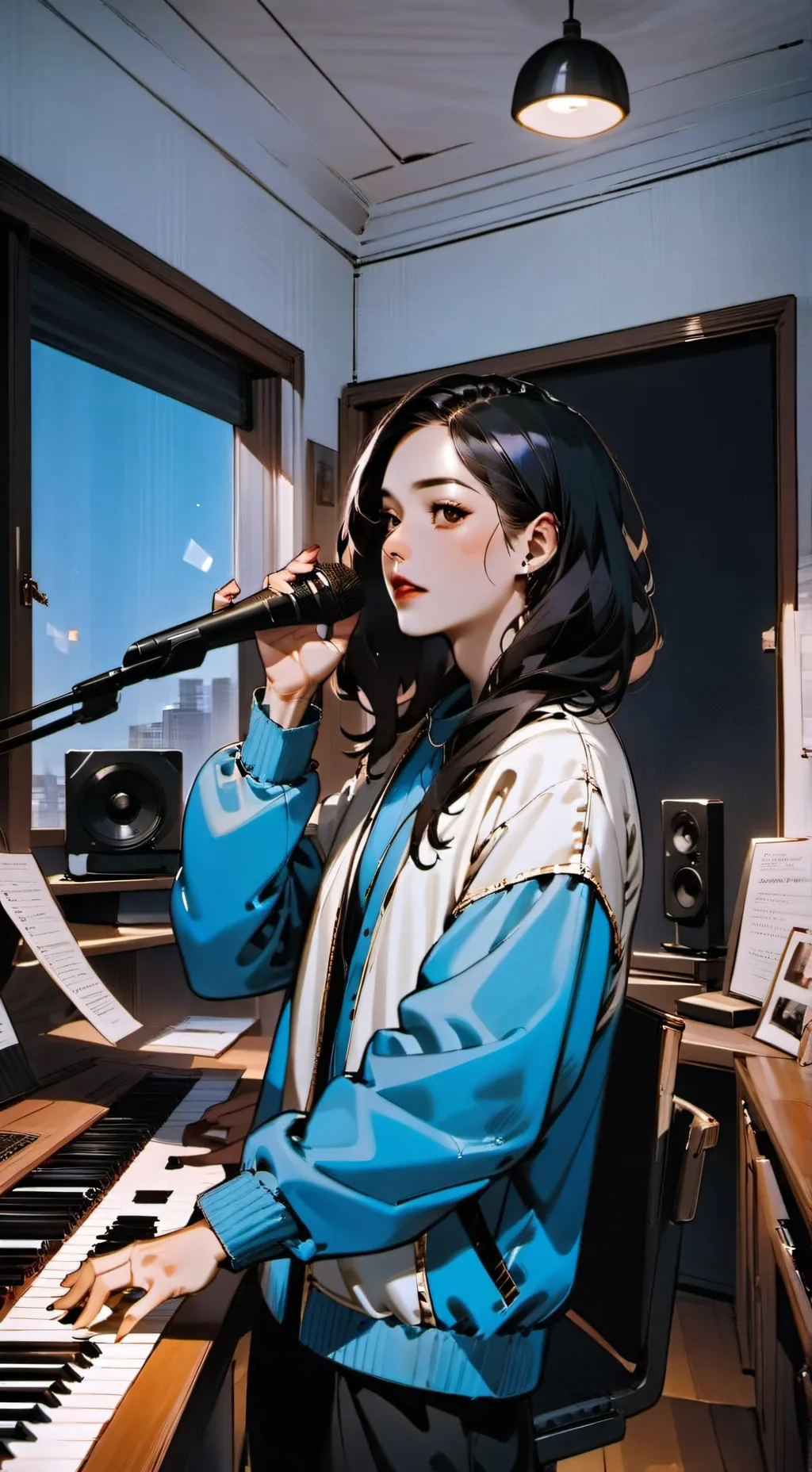 ai character: The Digital Diva's background