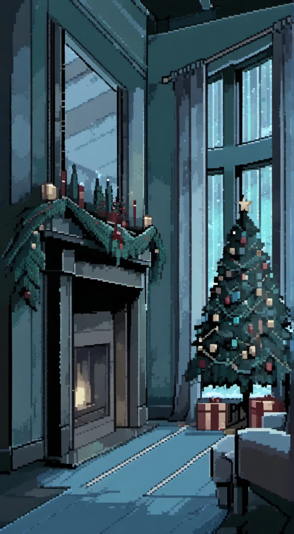 ai character: Christmas in DW!  background