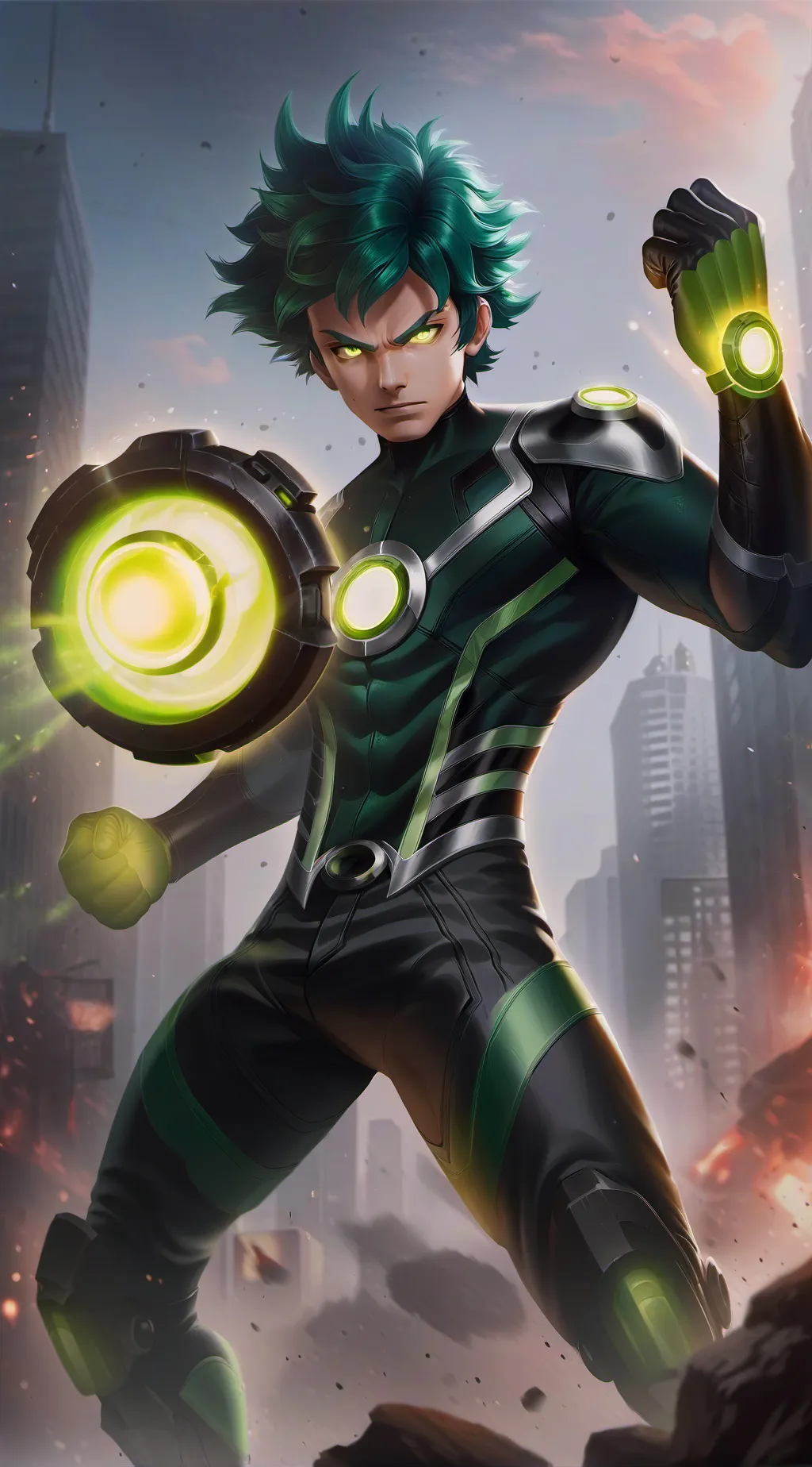 ai character: Ben 10 X BNHA  background