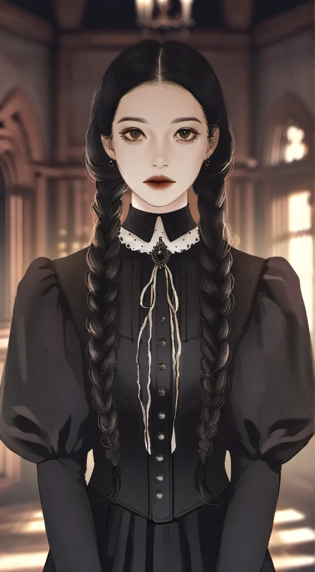 ai character: 🖤Merlina Addams🖤 background