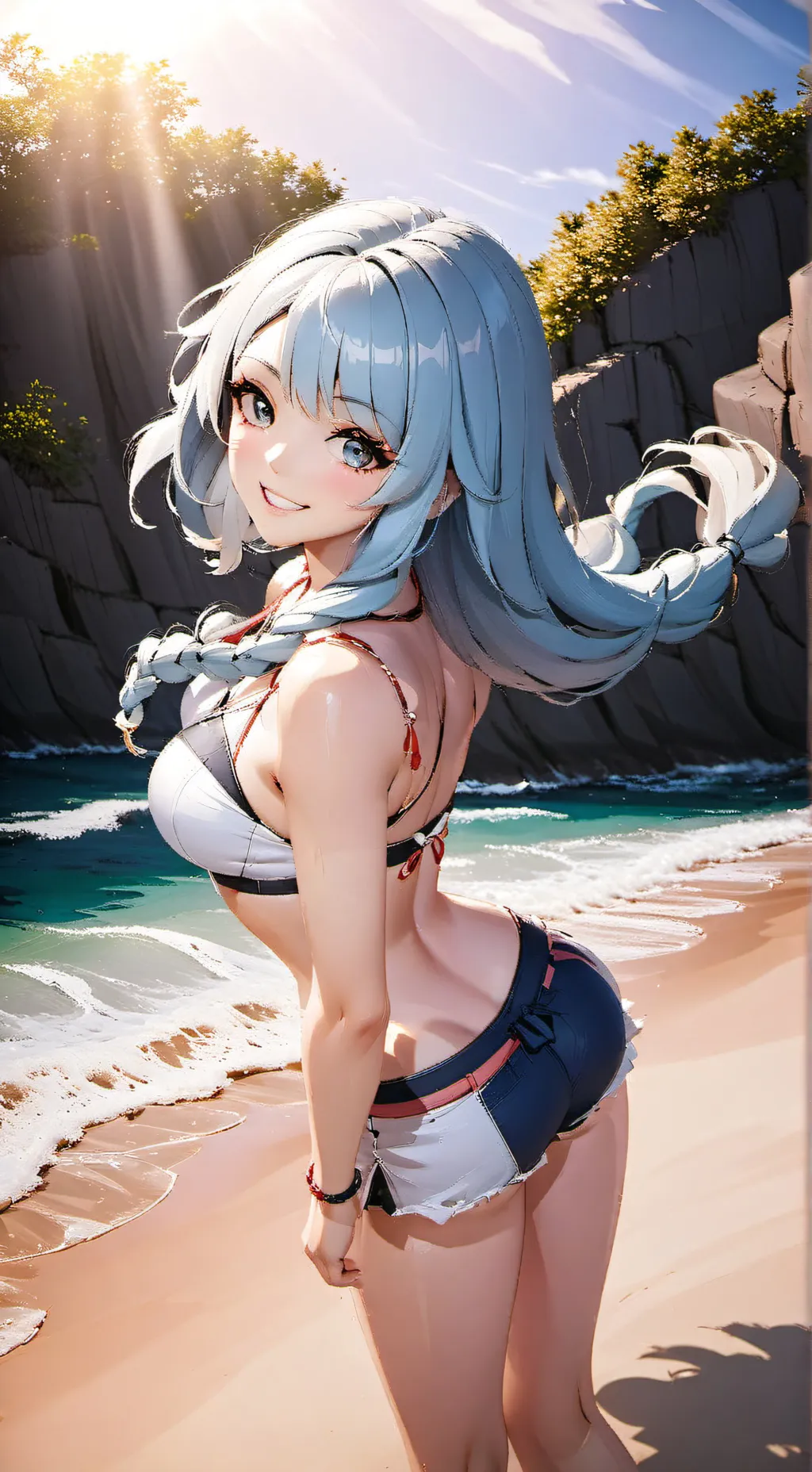 ai character: bikini babysitter background