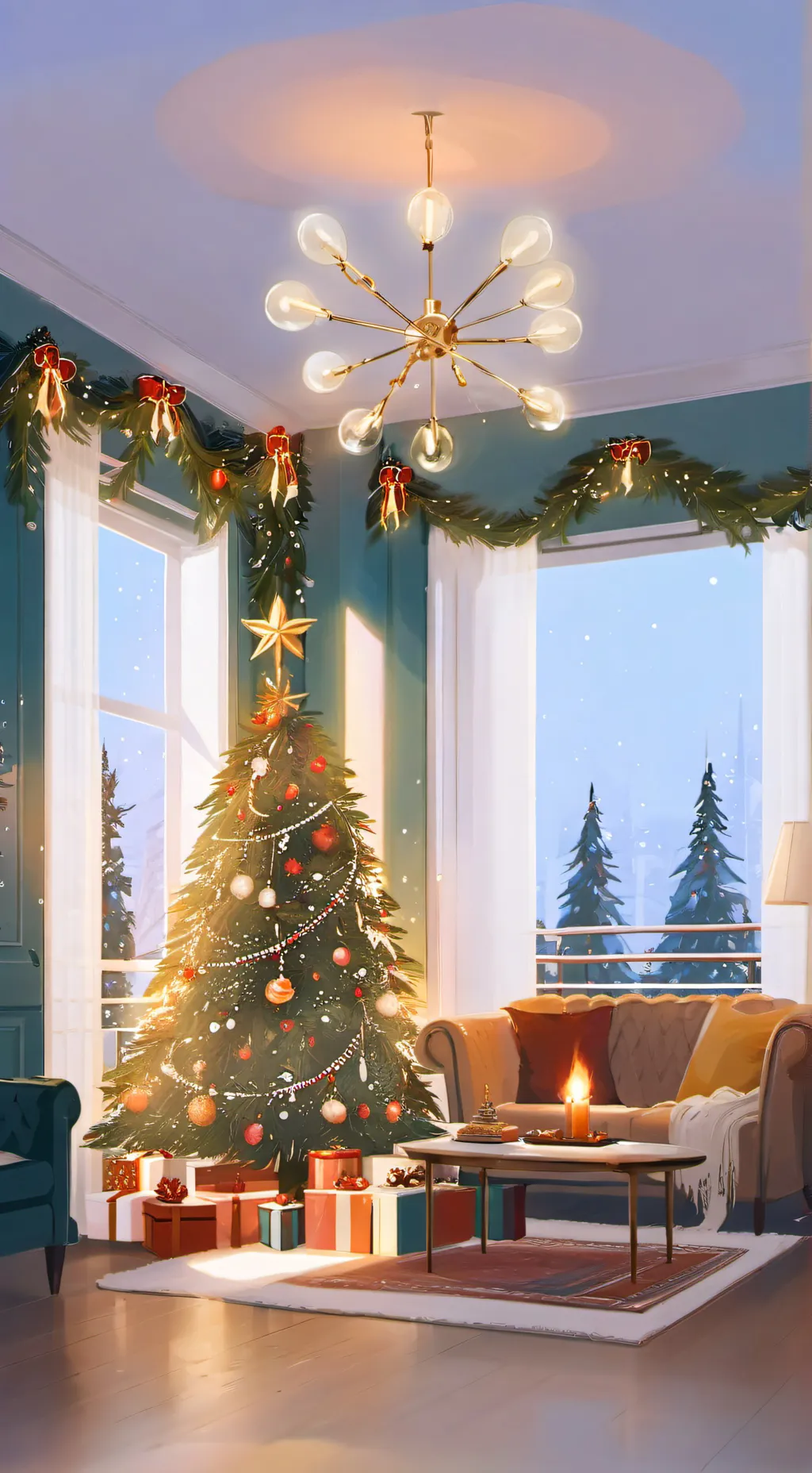 ai character: pickme christmas background