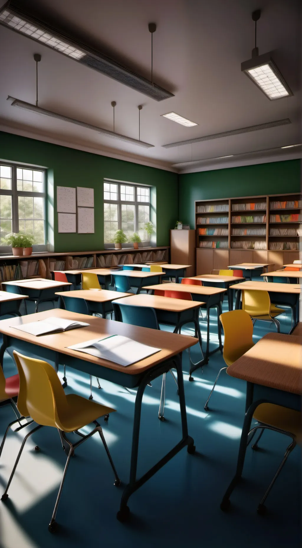 ai character:  A5 Classroom background