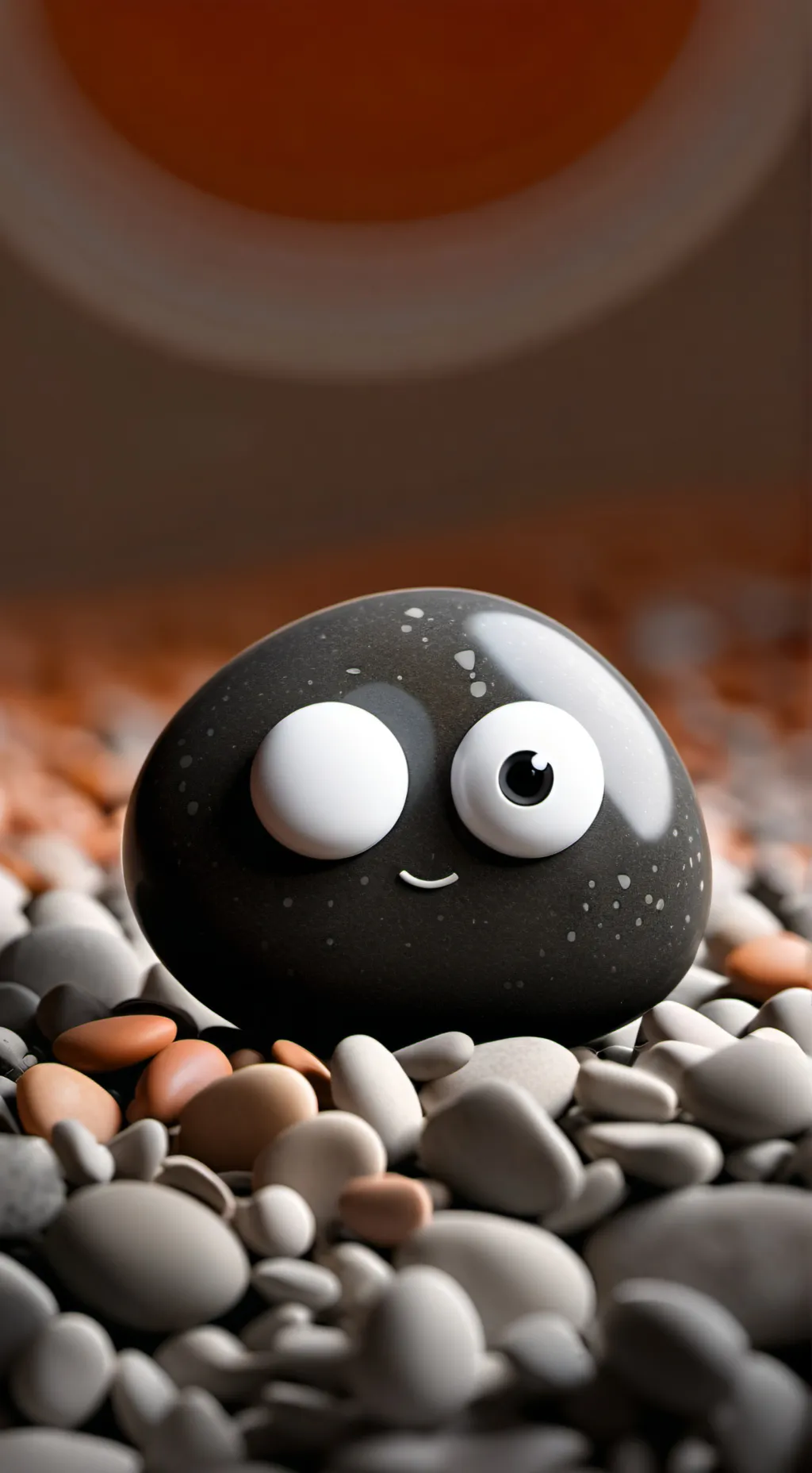 ai character: pebble background