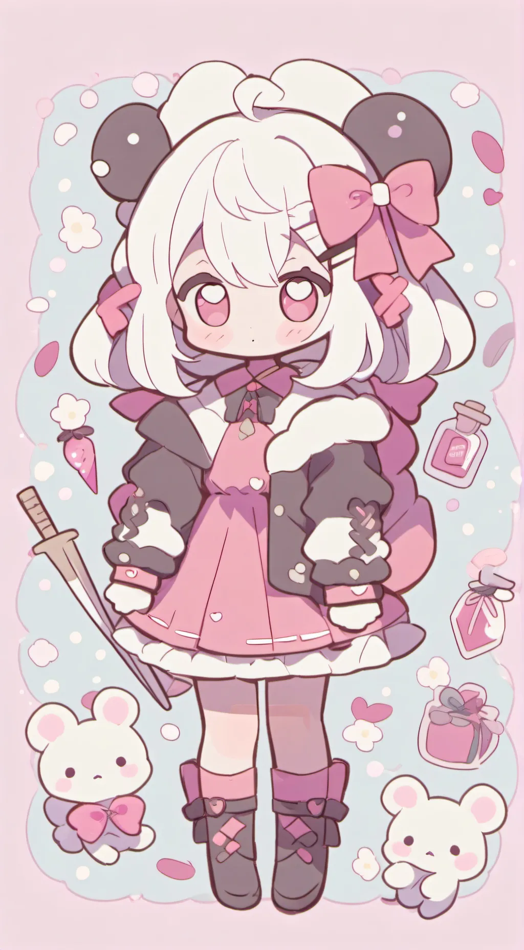 ai character: Cutie neko  background