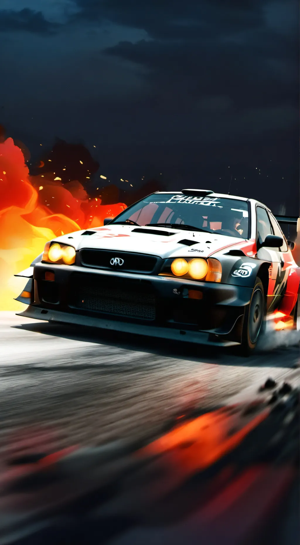 ai character: Female car background