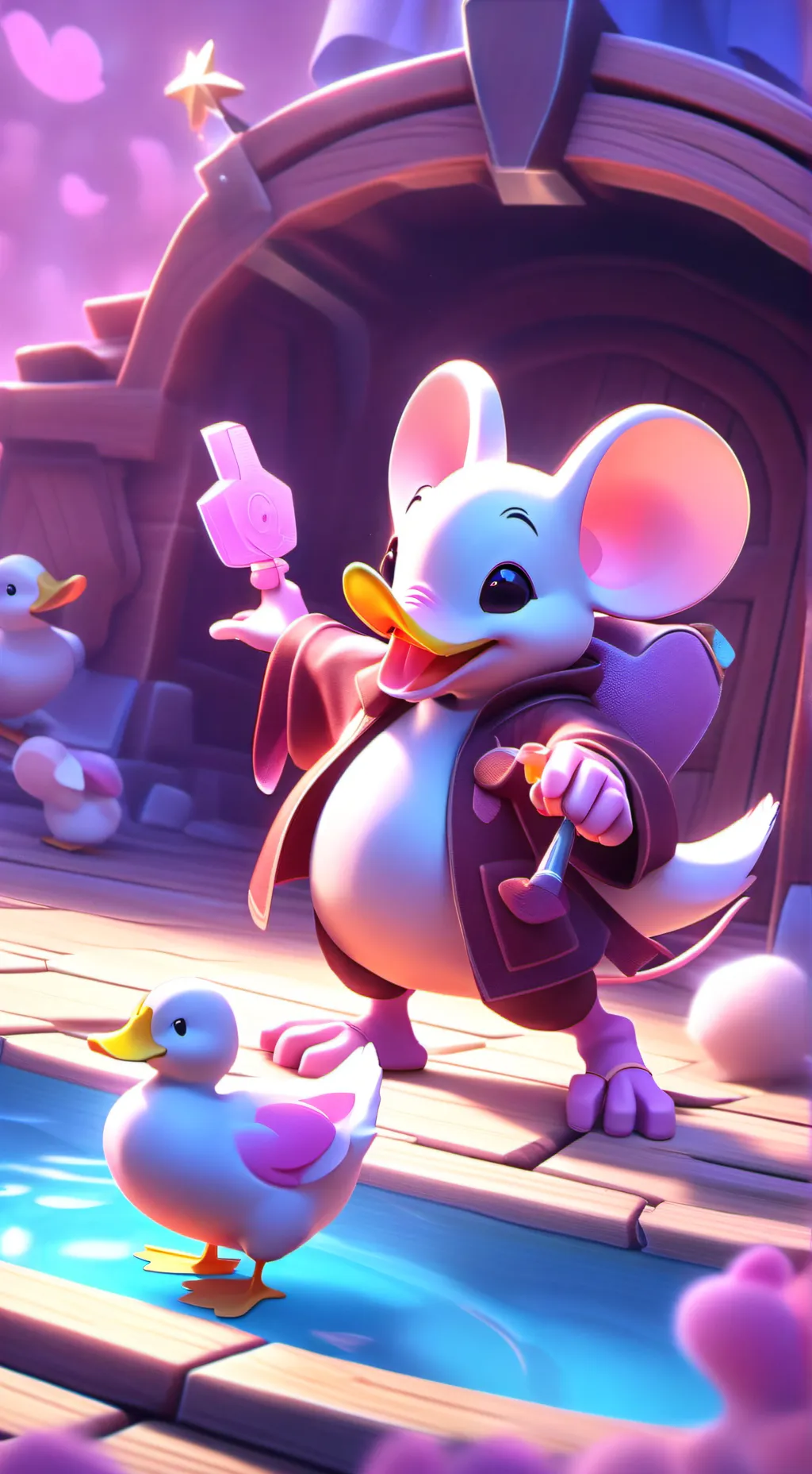 ai character: Mouse duck background