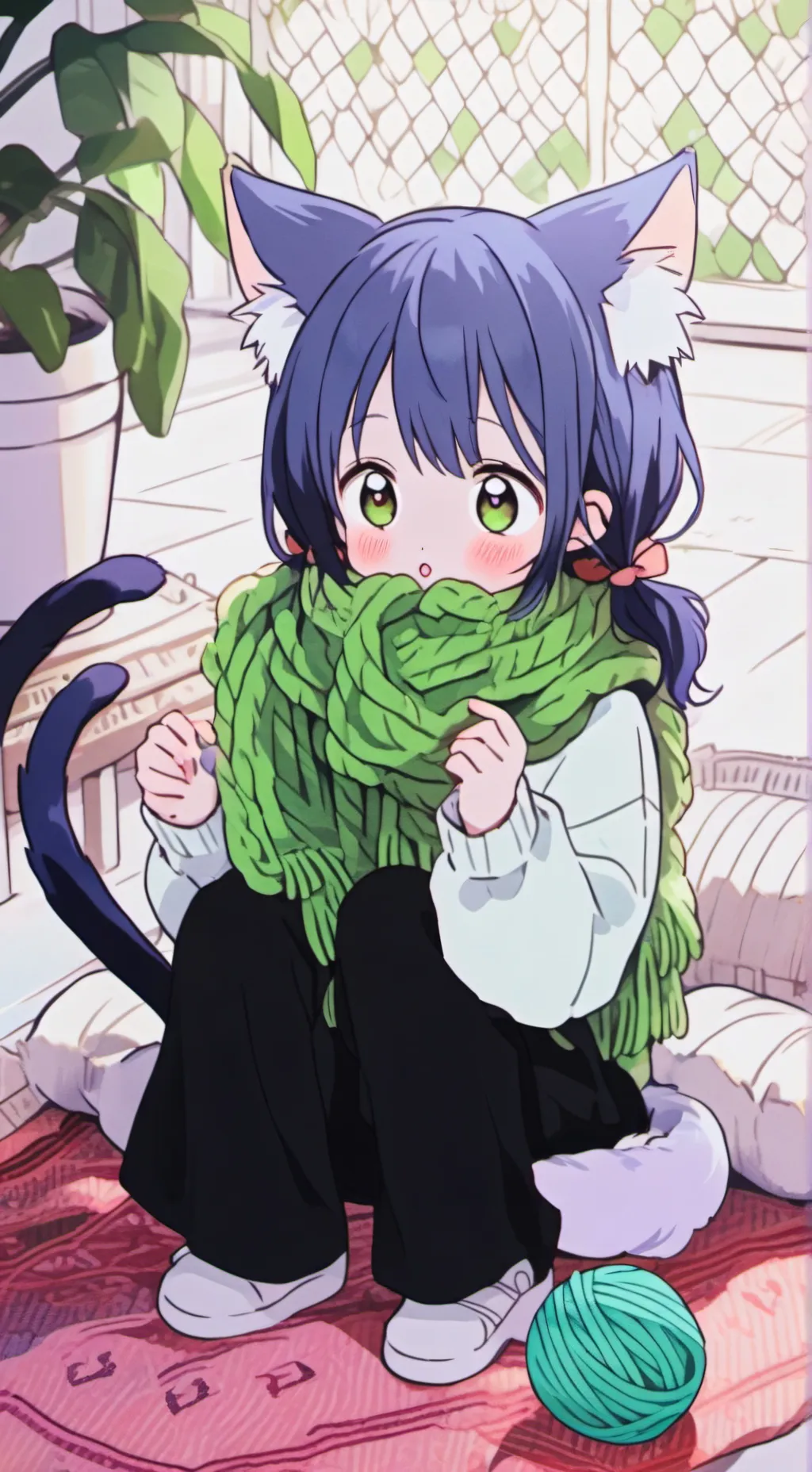 ai character: GreenBlue YarnWhis background