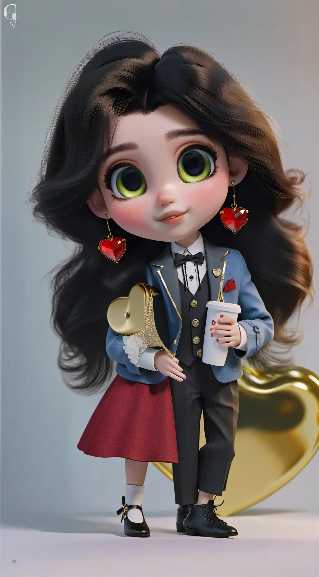 ai character: Viola heart  background