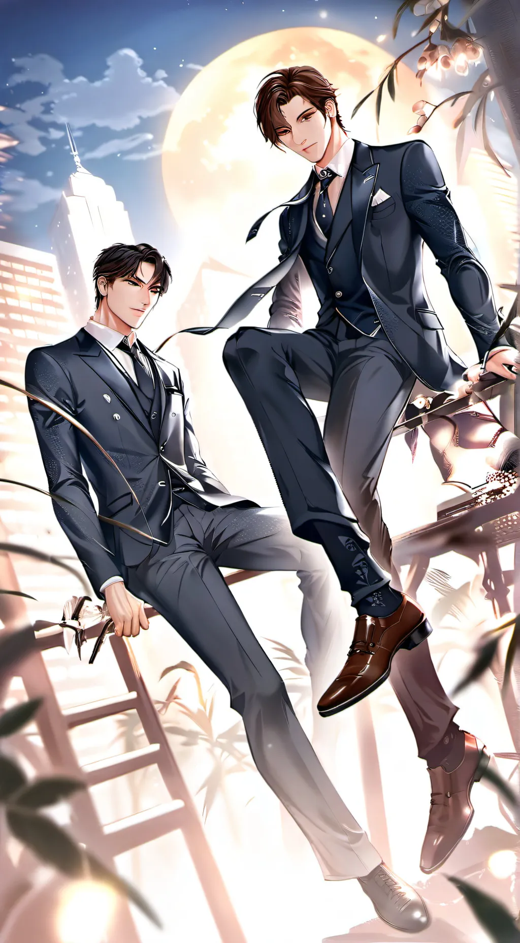 ai character: Under his gaze background