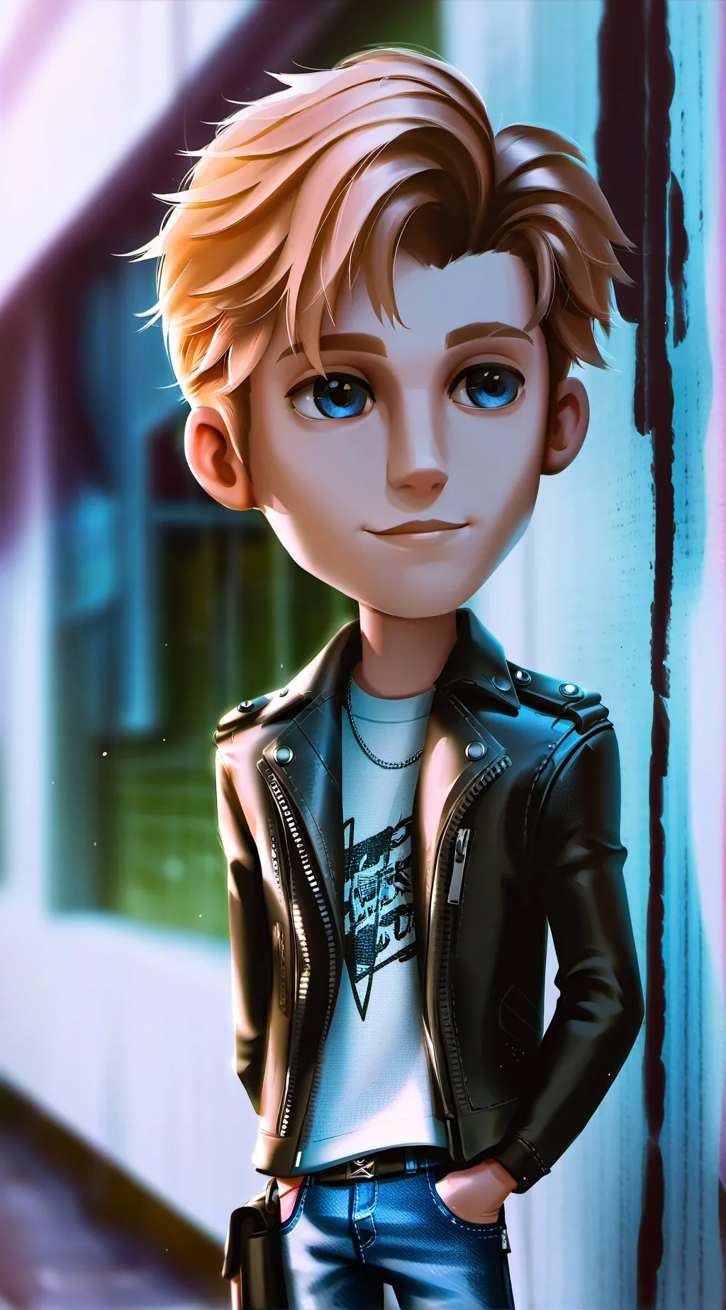 ai character: Blue-Eyed Bad Boy background