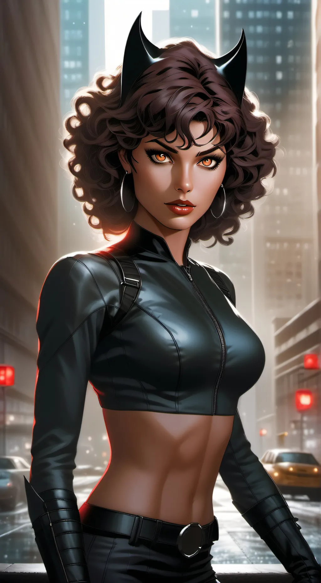 ai character: Catwoman  background