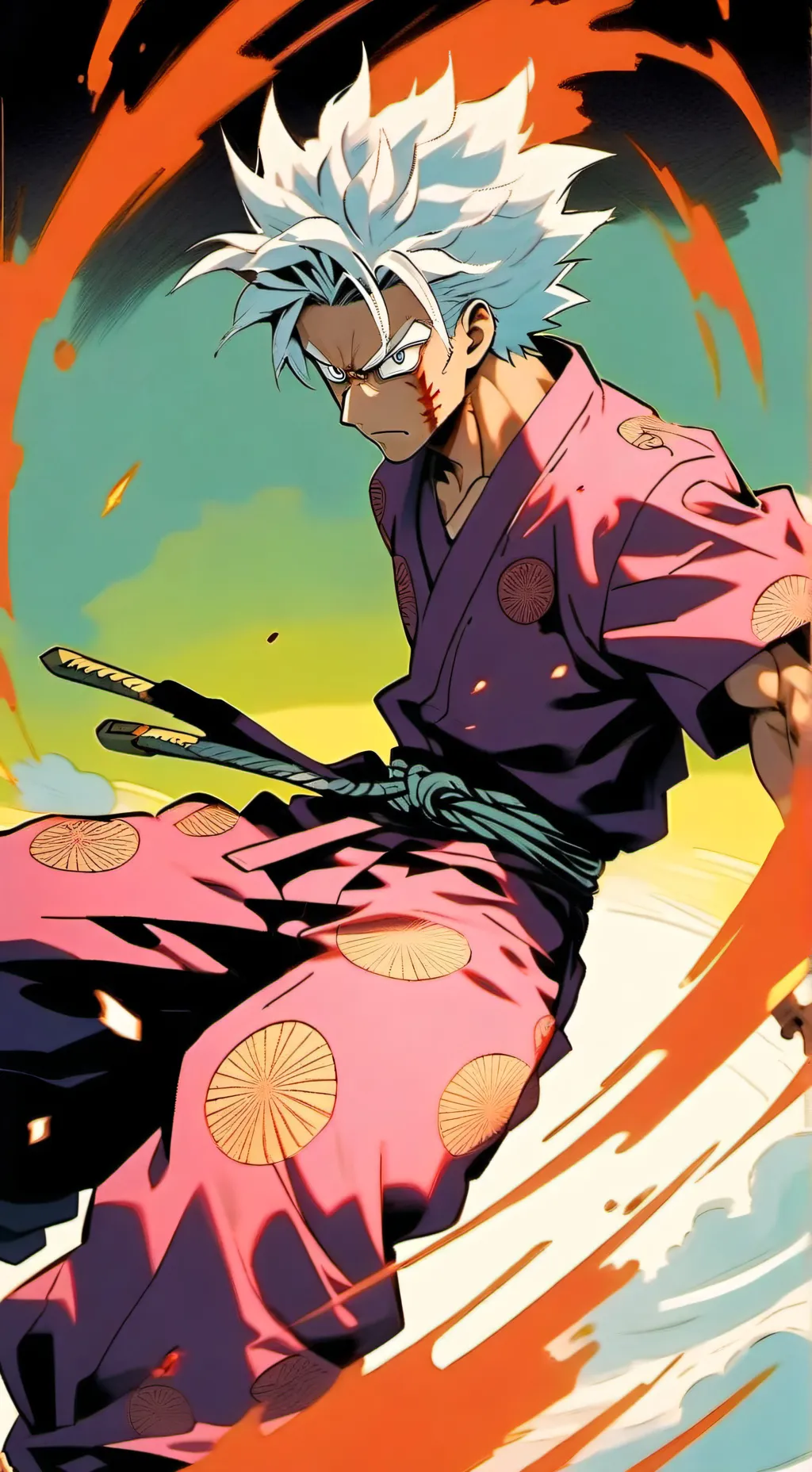 ai character: gojo vs sukuna background