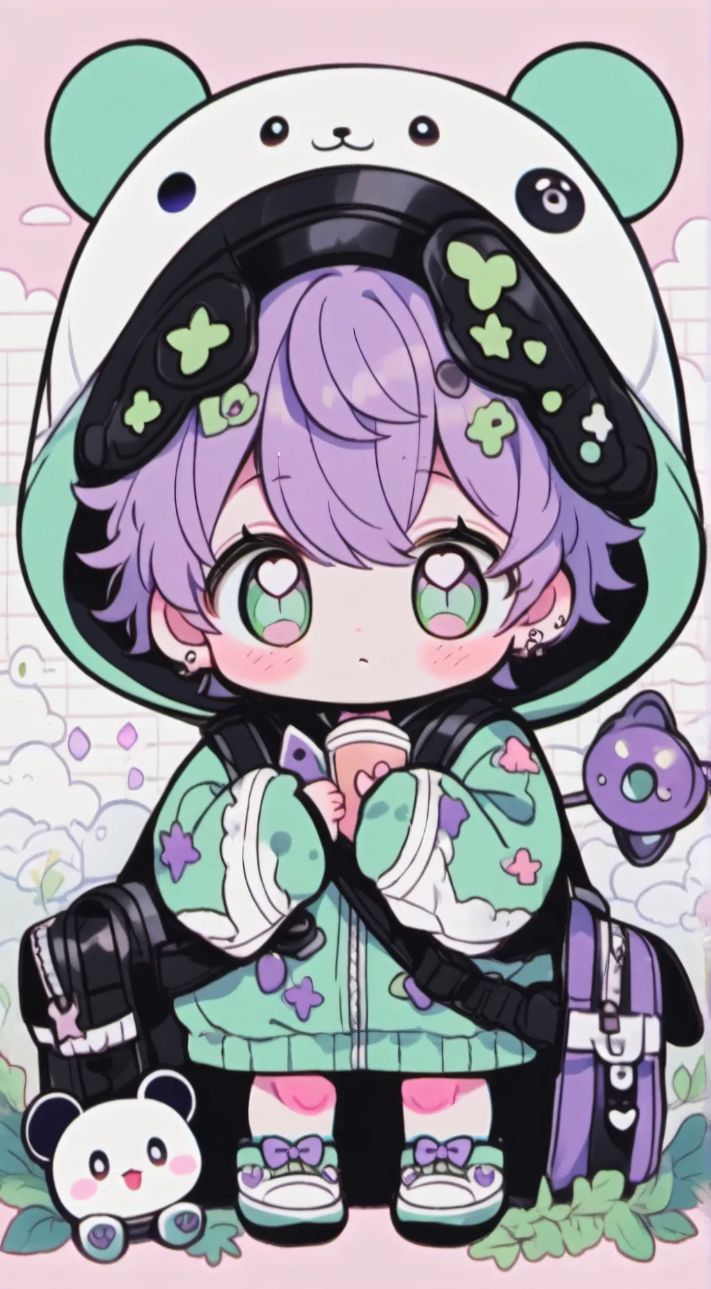 ai character: cute baby a gift background