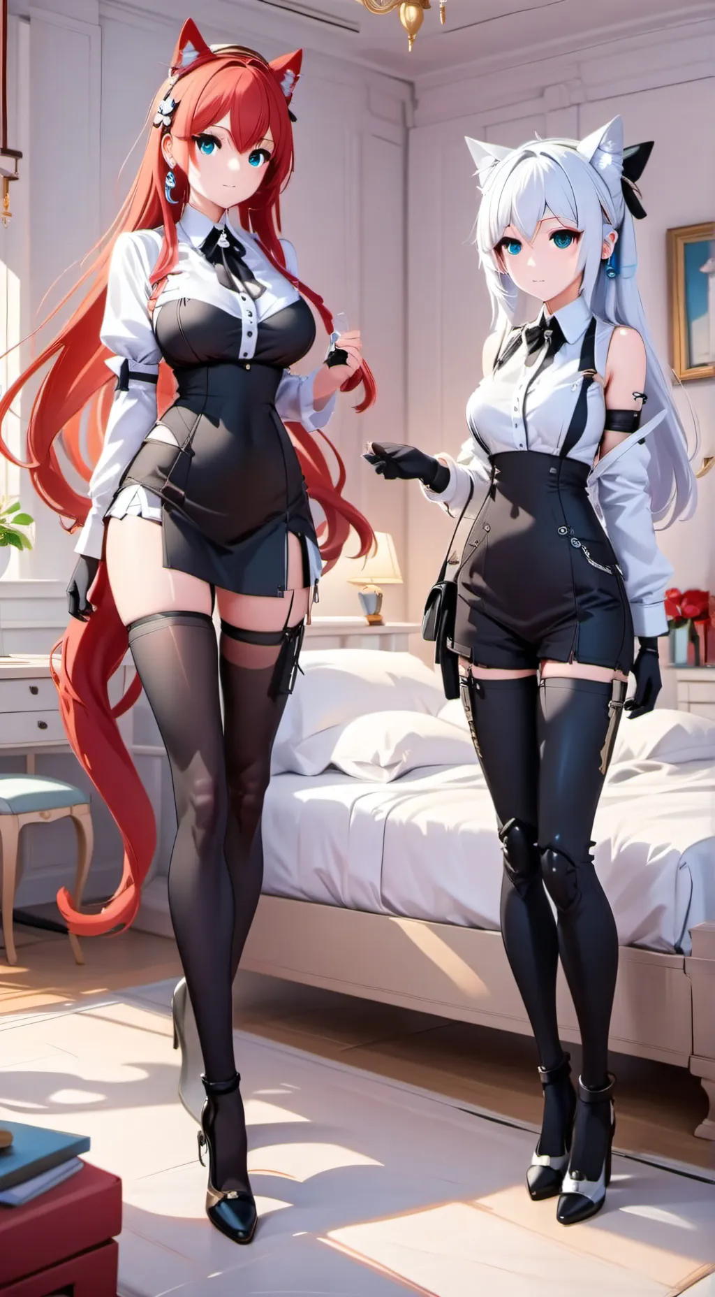 ai character: Lily and Karen background