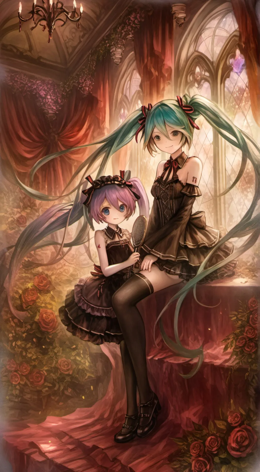 ai character: Teto & Miku background