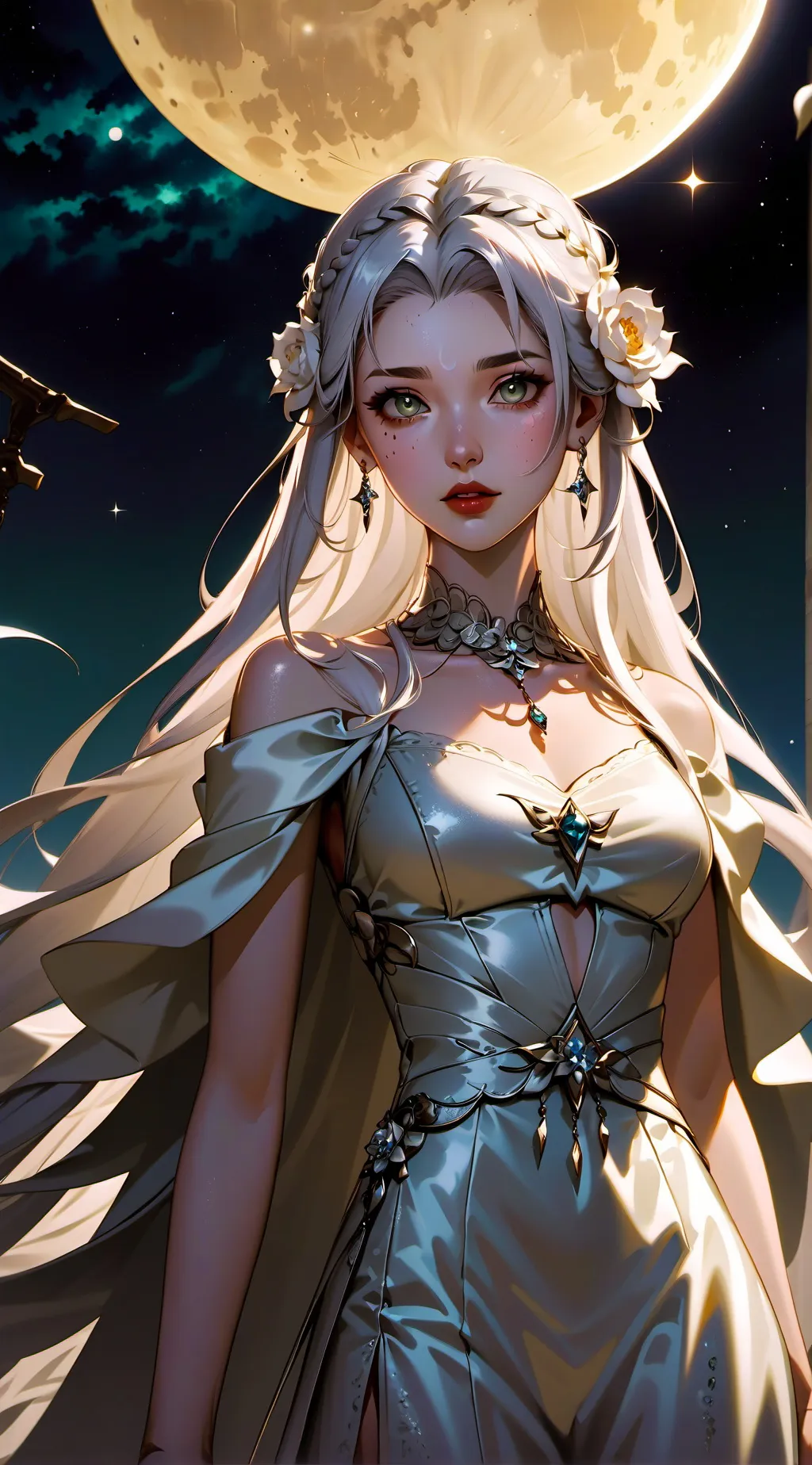 ai character: Lady In Ivory  background