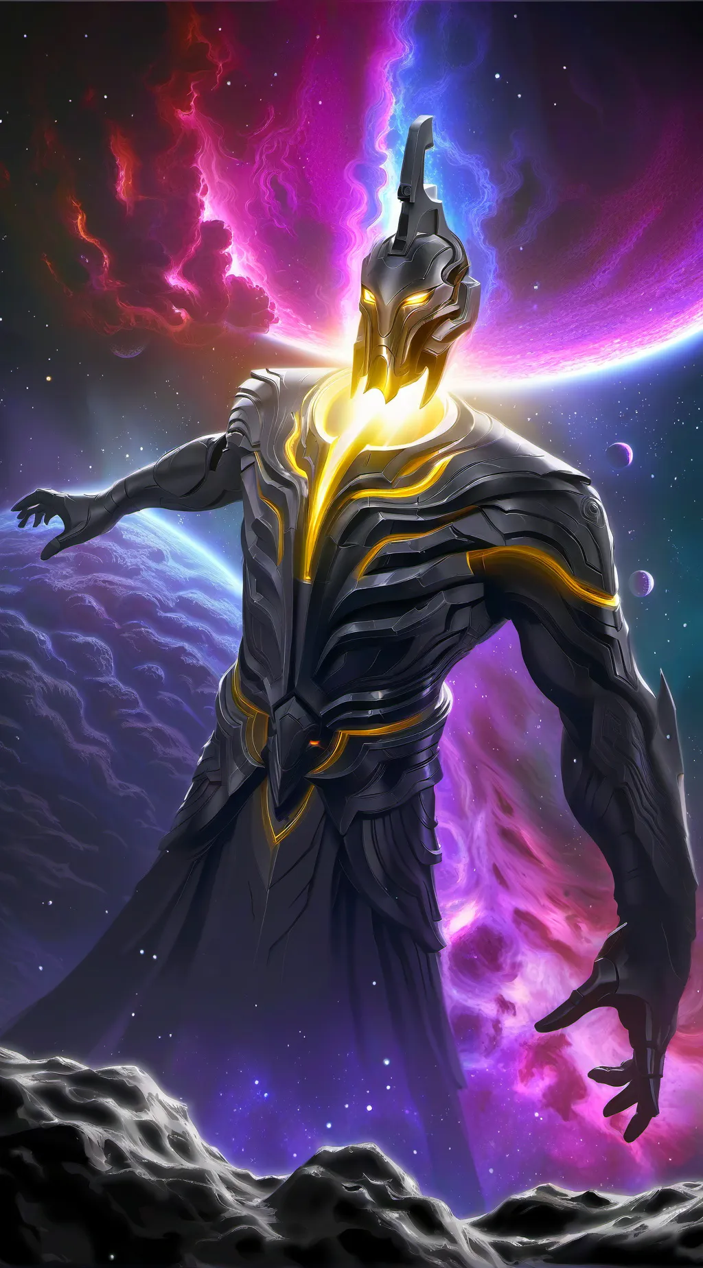 ai character: mha demom god background