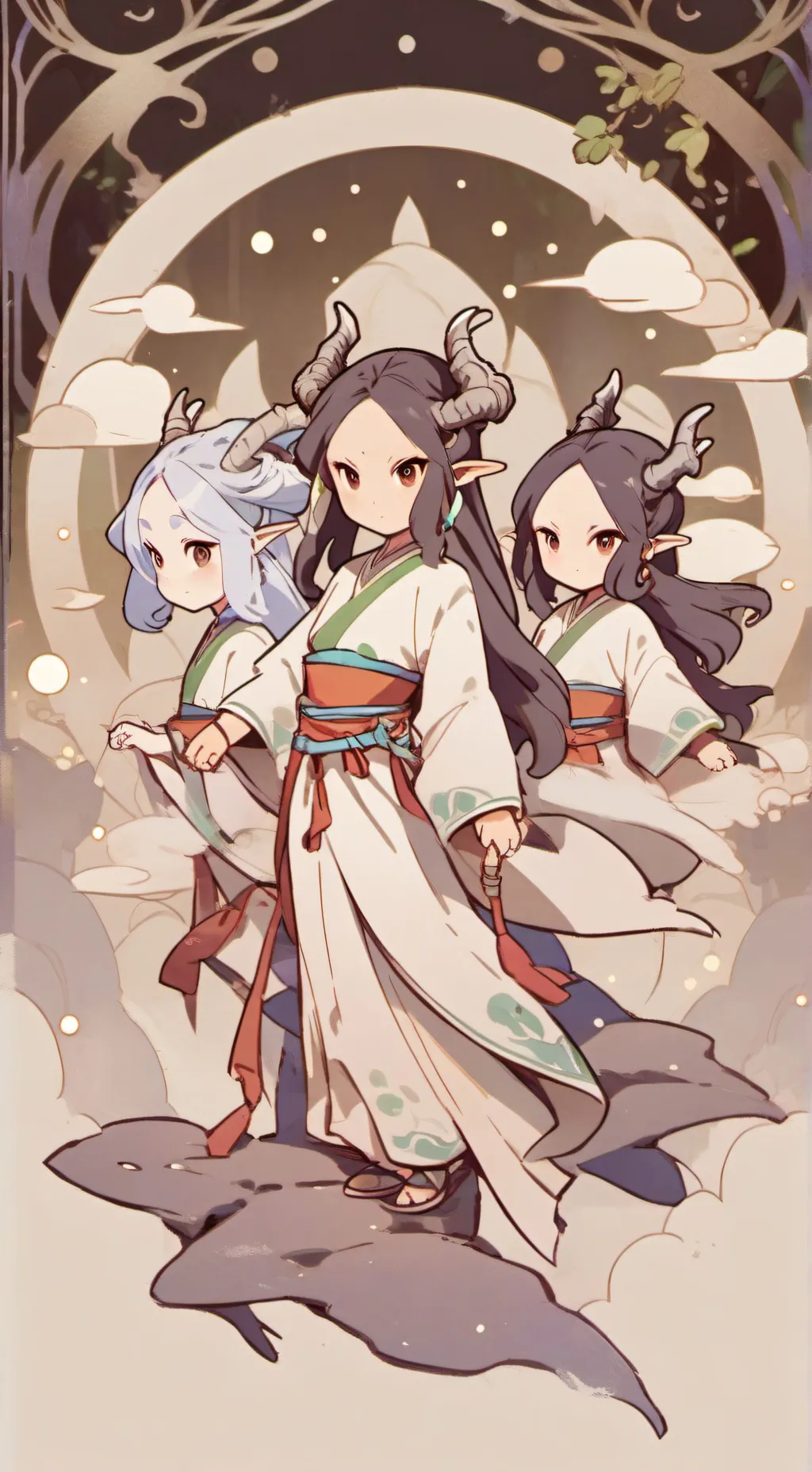 ai character: irmãs híbridas background