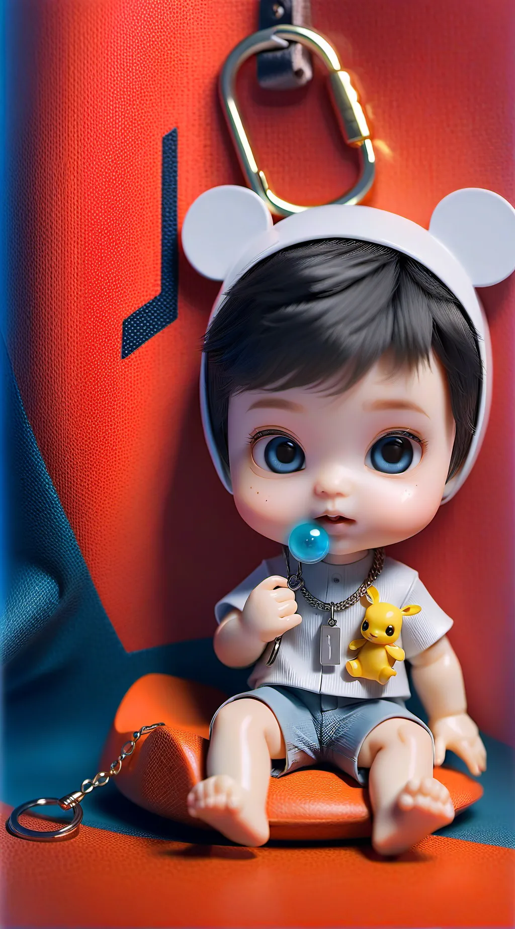ai character: keychain baby background