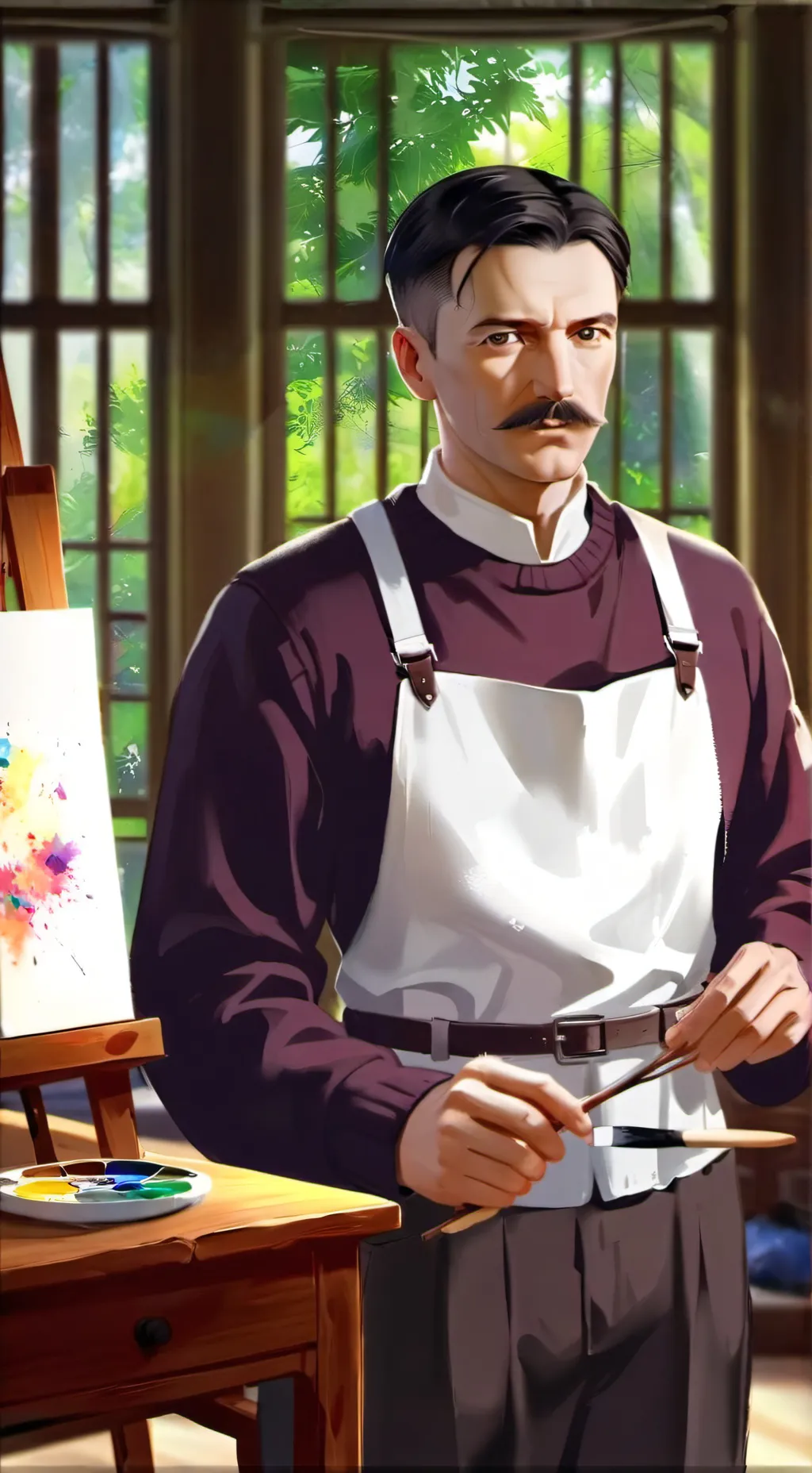 ai character: hitler paint background