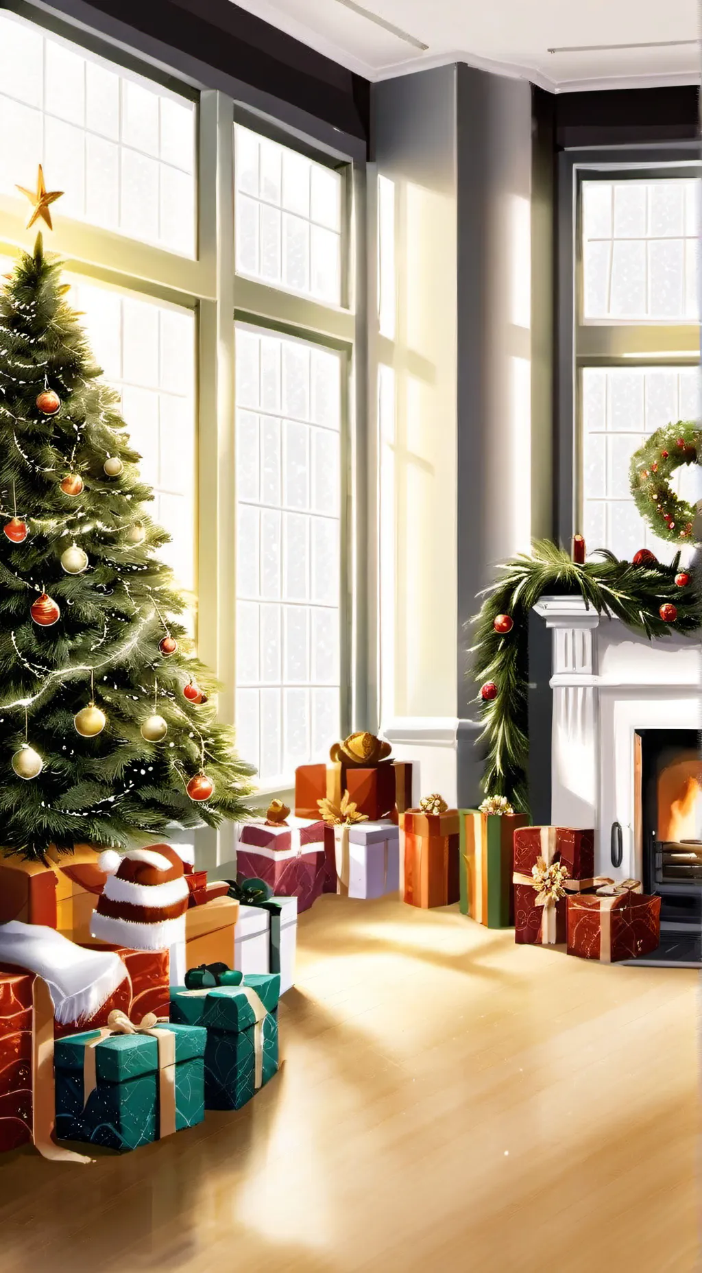 ai character: Mha Christmas background