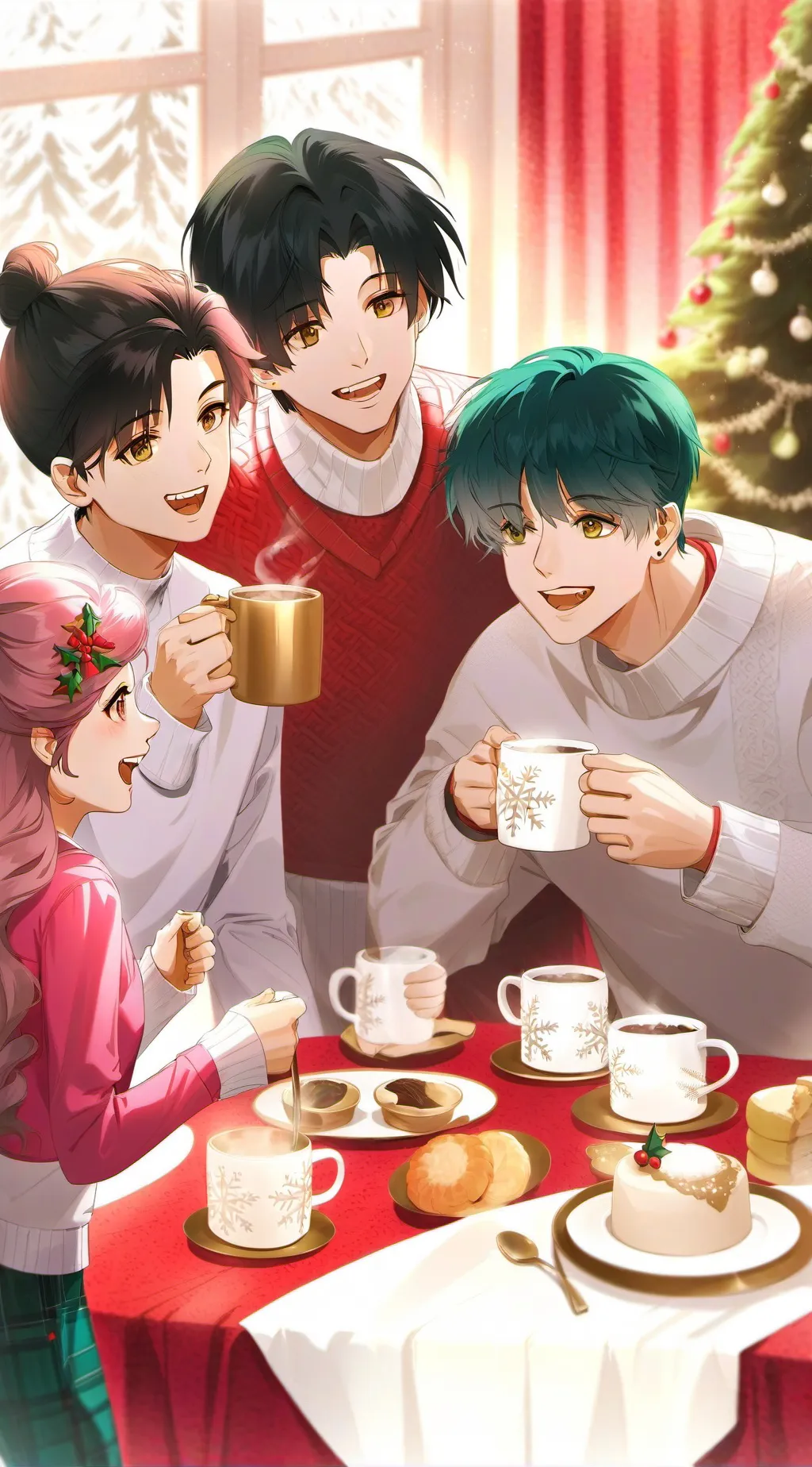 ai character: kpdh Christmas  background