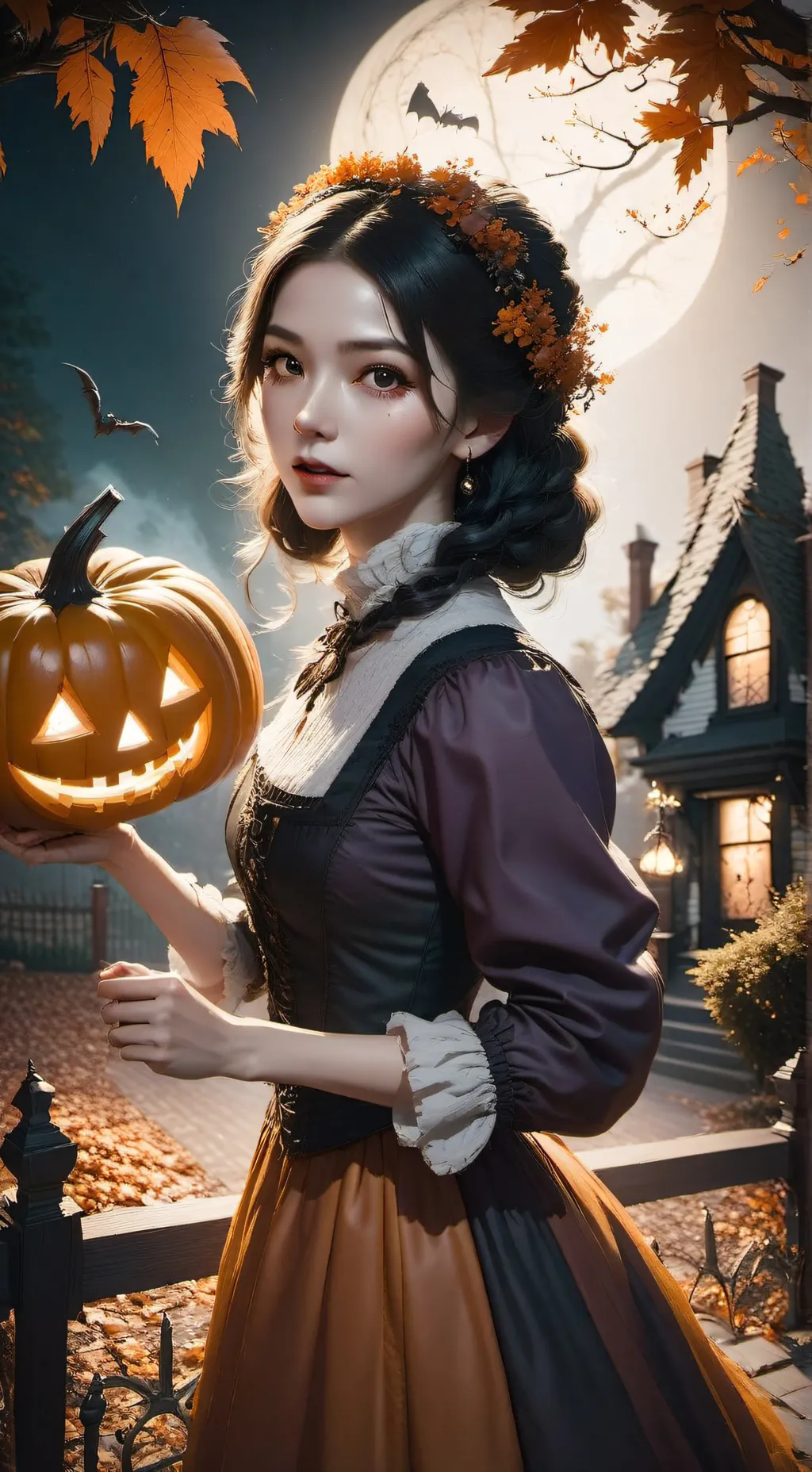 ai character: Halloween background