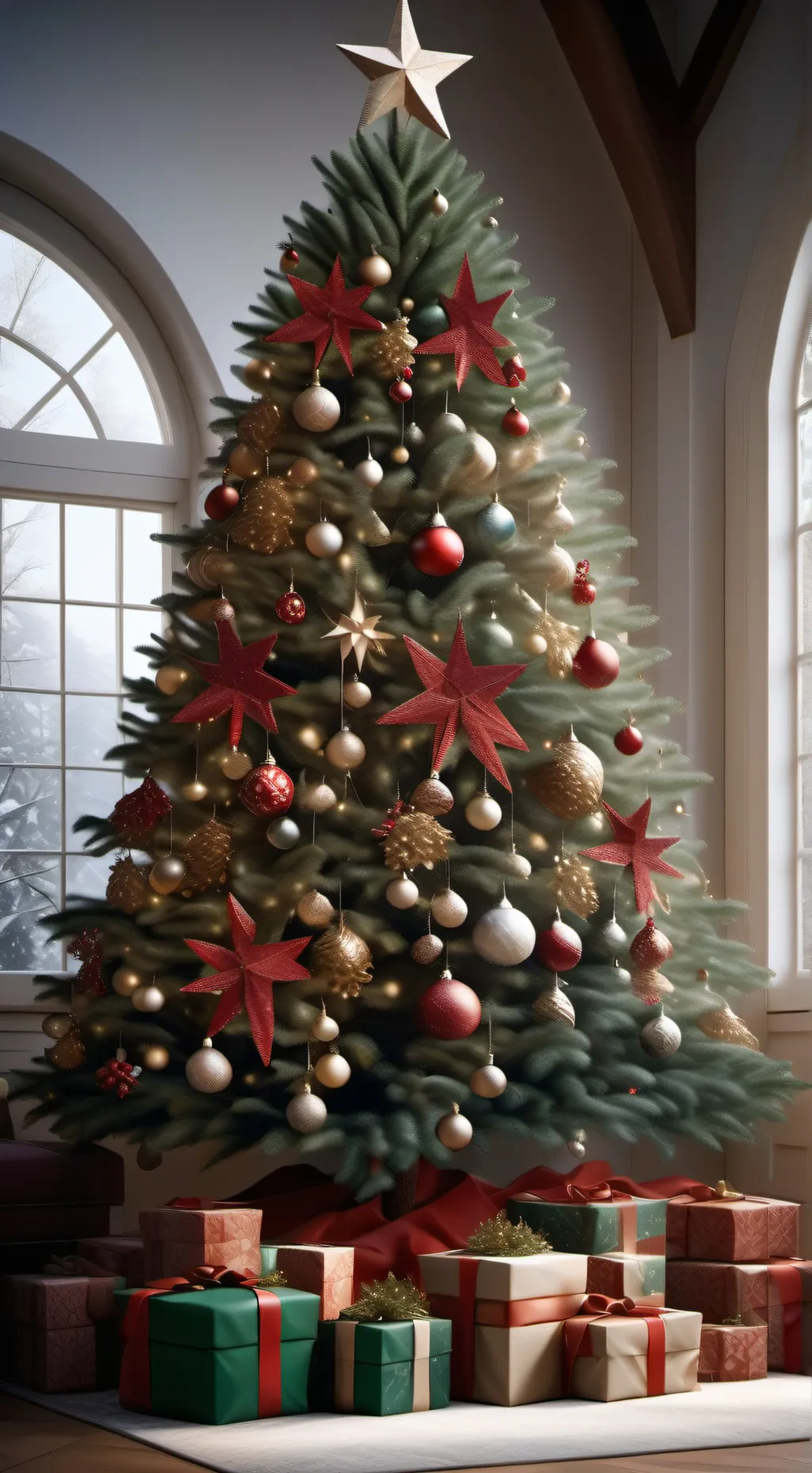 ai character: St cast Christmas  background