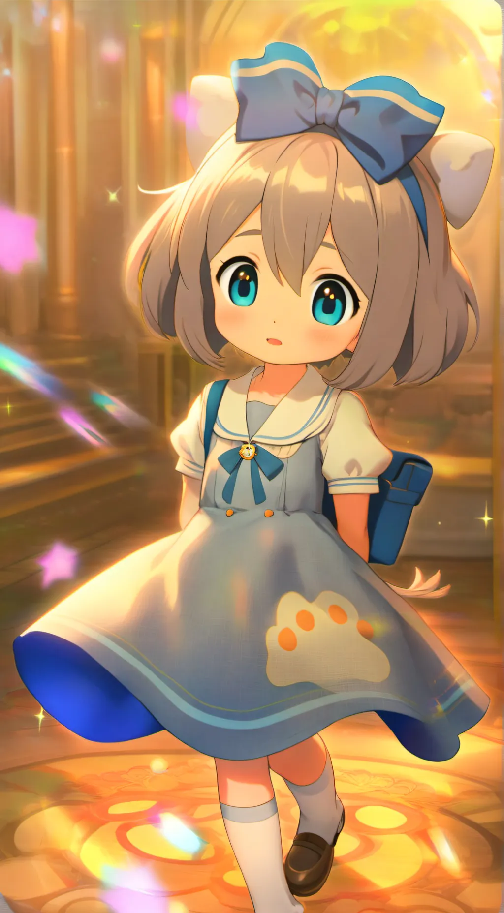 ai character: cat girl  background