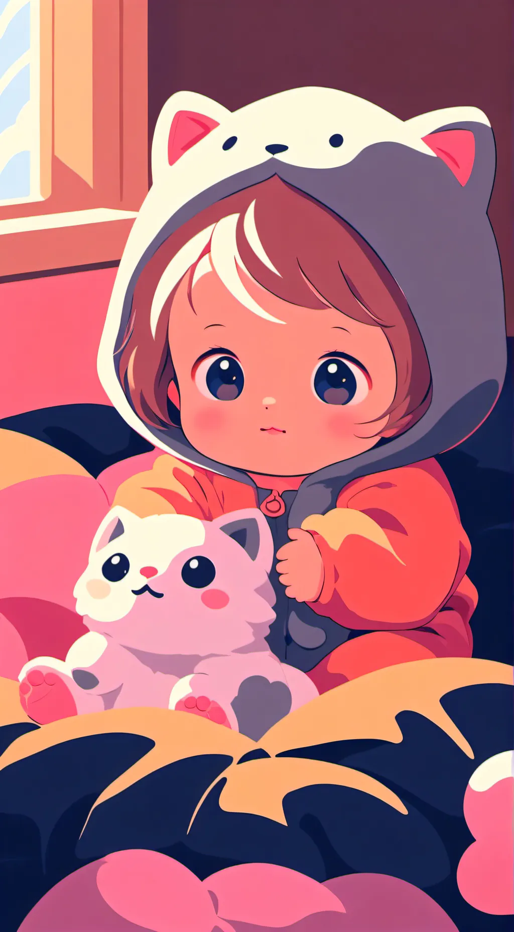 ai character: cat girl  background