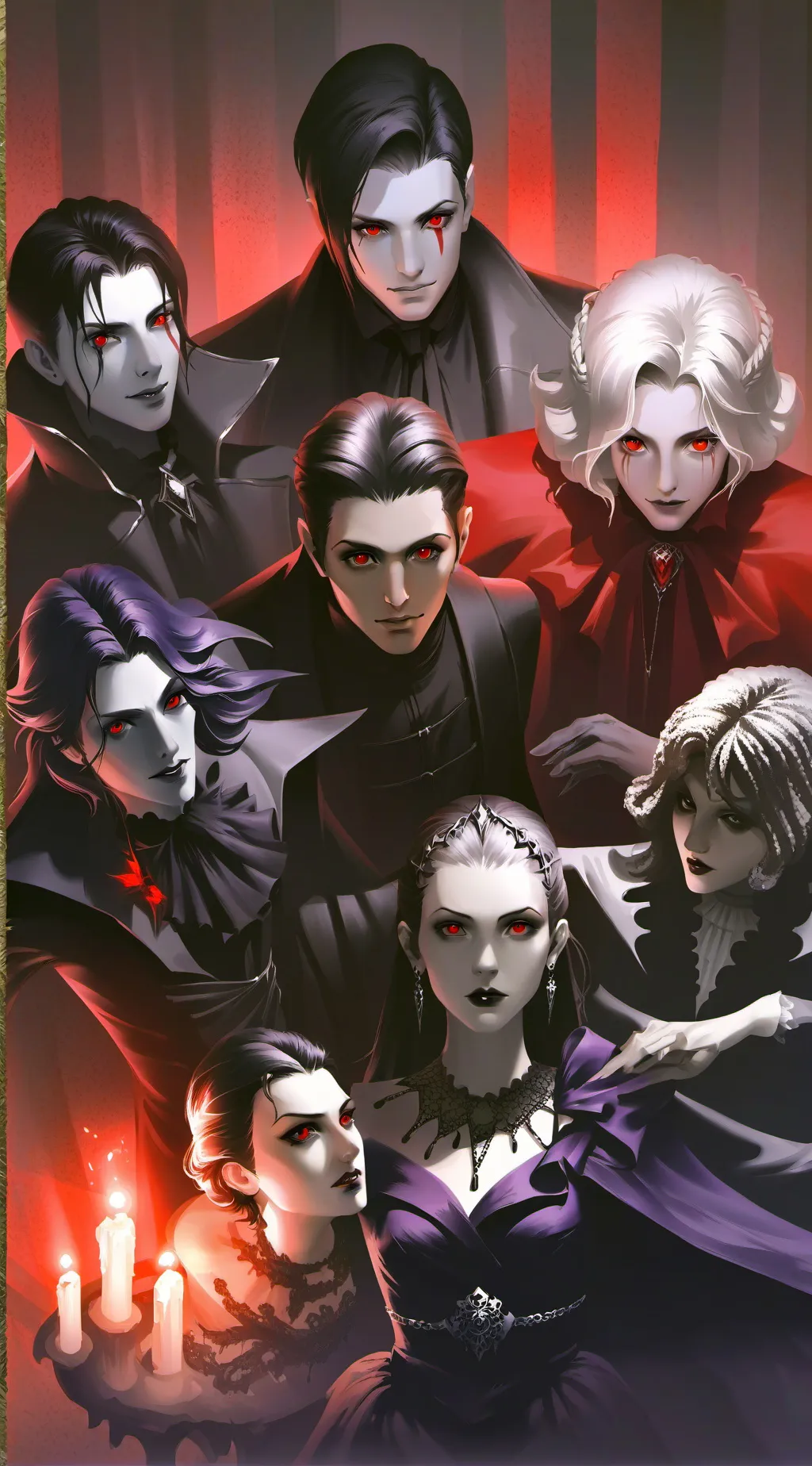 ai character: 8 vampire hybrids  background