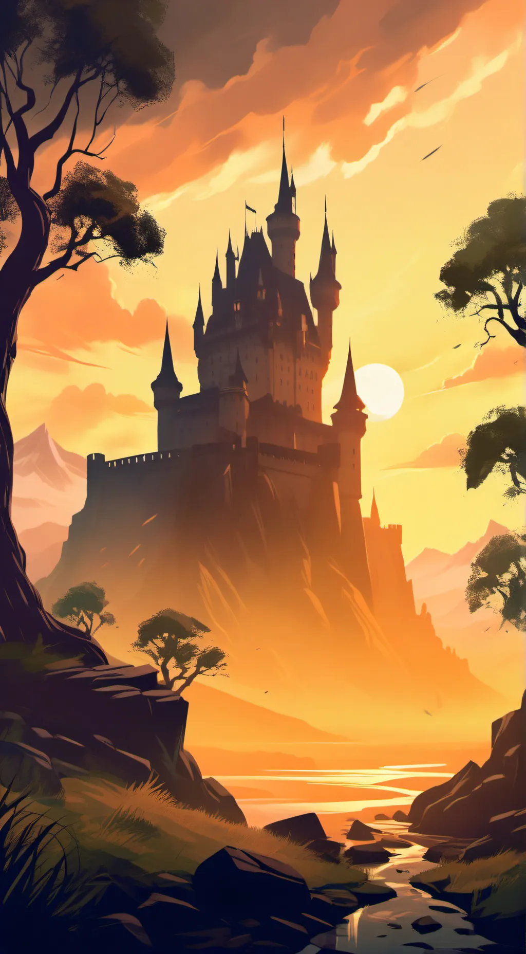 ai character: castle background