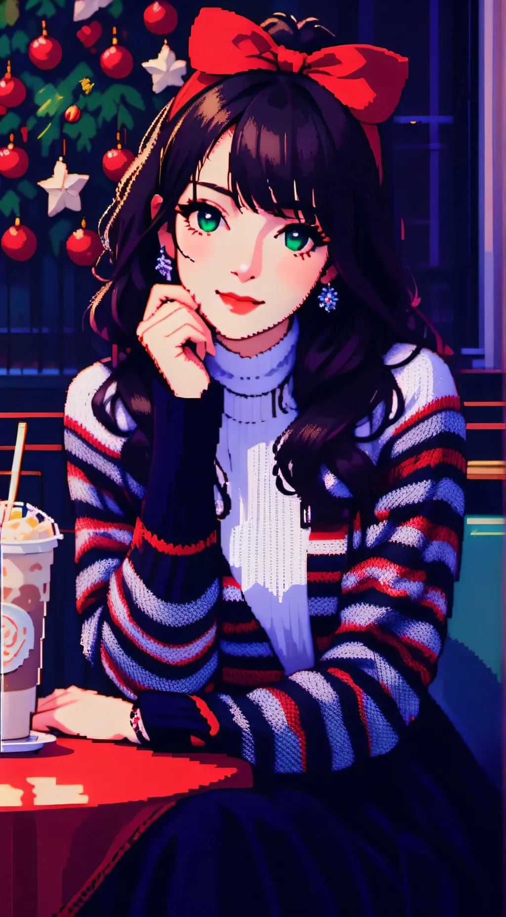 ai character: Candy Cane background