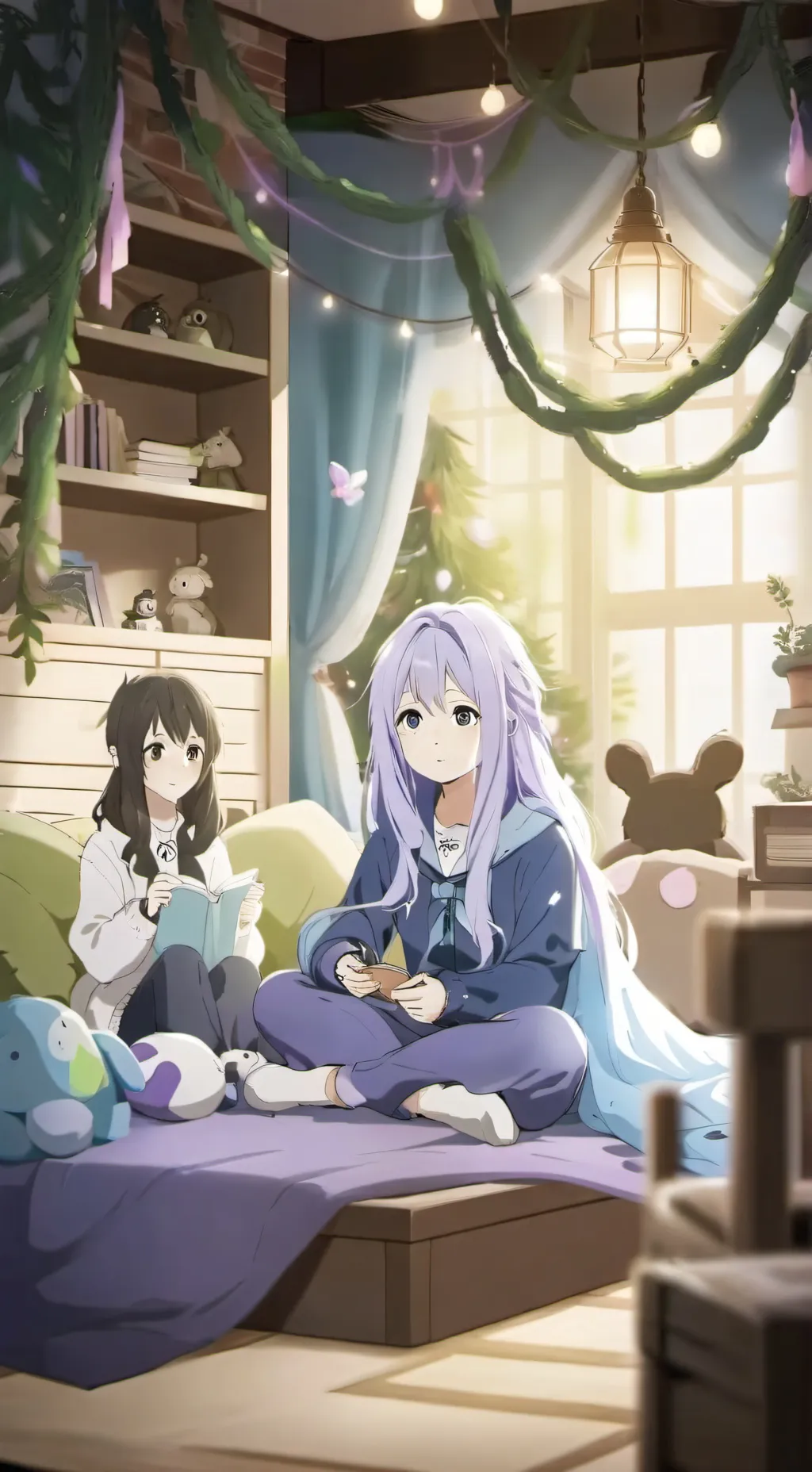 ai character: Slime grl sleepove background